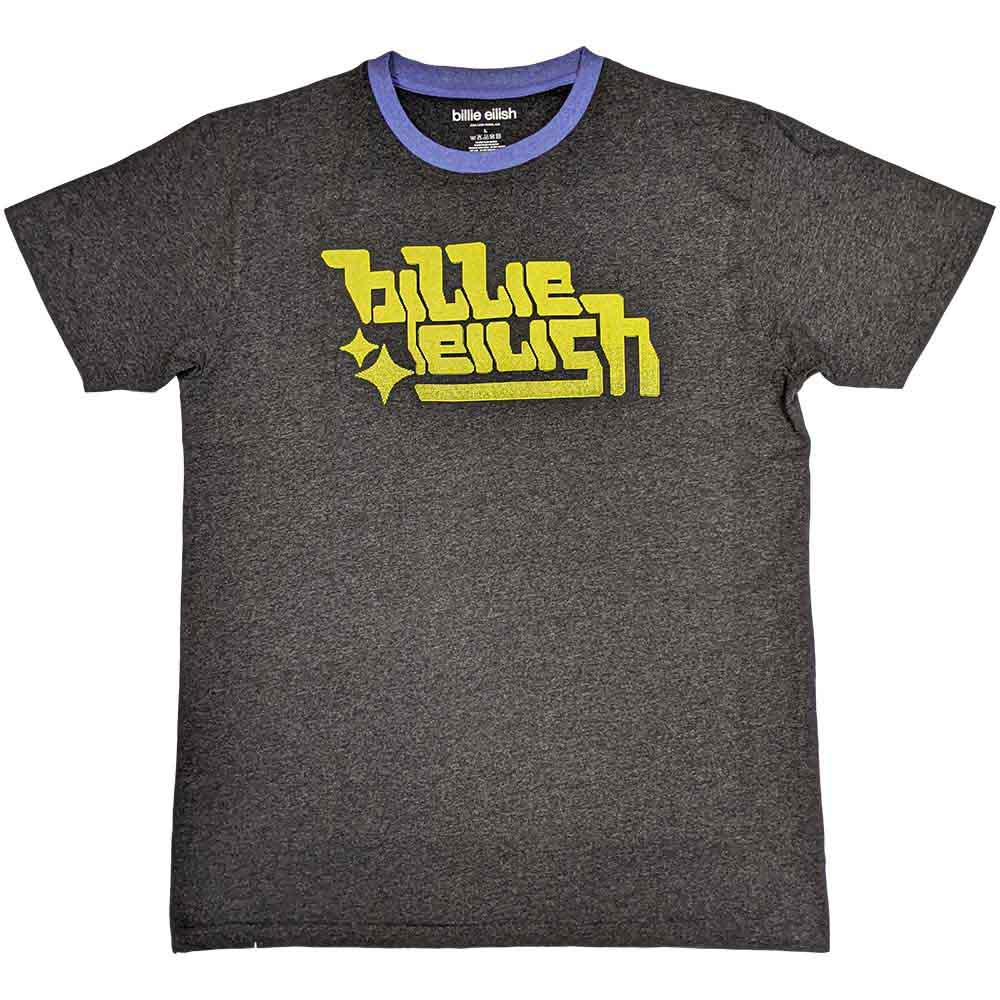 Tričko Billie Eilish - Neon Green Logo, Unisex,Šedá,XXL