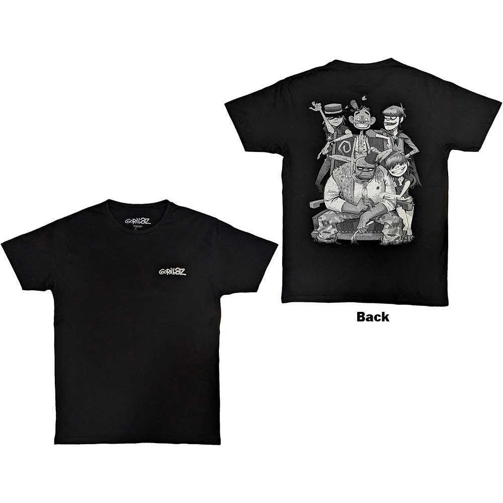 Tričko Gorillaz - Pocket Spray - George Group, Unisex,Čierna,XXL