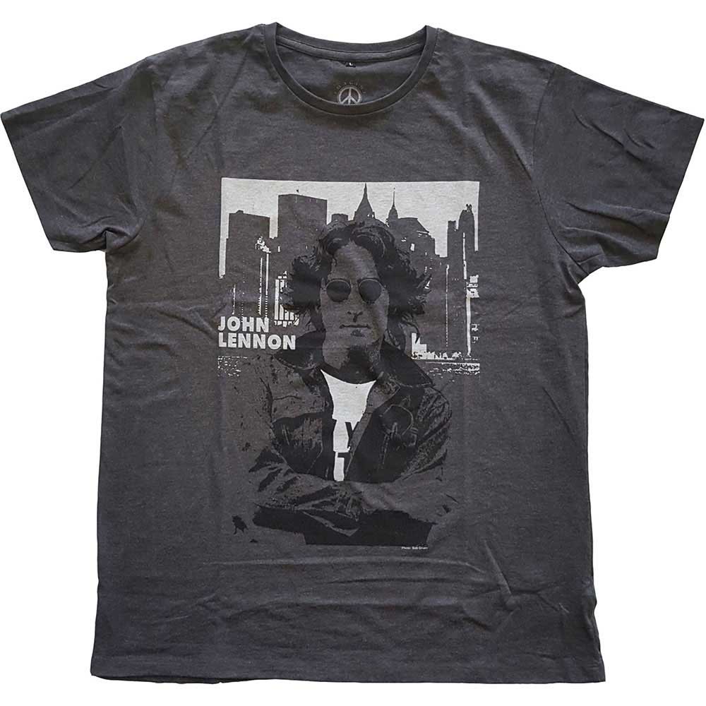 Tričko John Lennon - Skyline, Unisex,Šedá,XXL