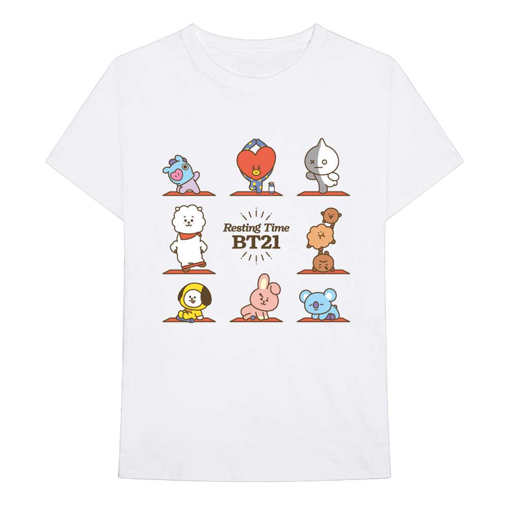 Tričko BTS - Resting Time, Unisex,Biela,XXL