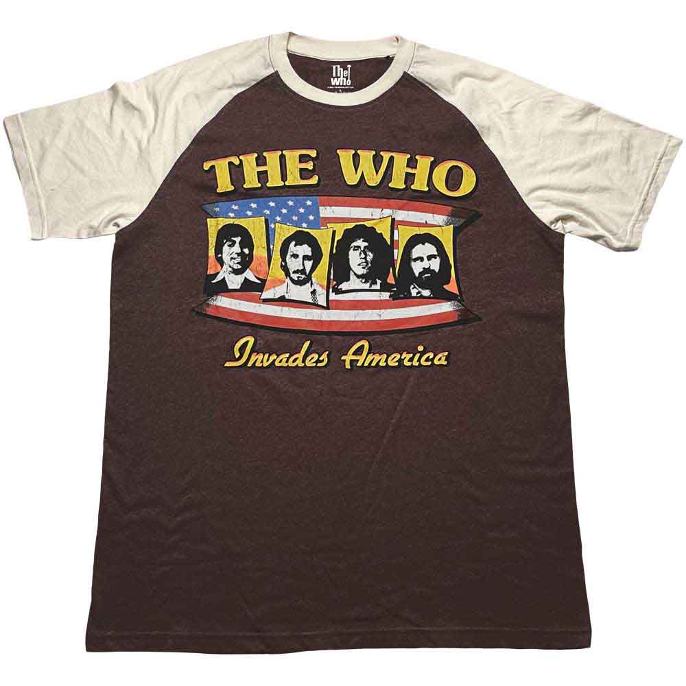 Tričko The Who - Invades America, Unisex,Hnedá,XXL