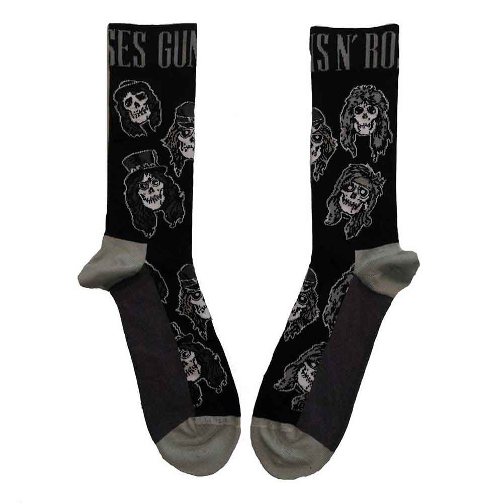 Ponožky Guns N’ Roses - Skulls Band Monochrome, Unisex,Čierna,UK 7 - 11