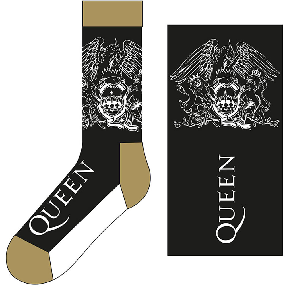 Ponožky Queen - Crest & Logo, Unisex,Čierna,UK 7 - 11