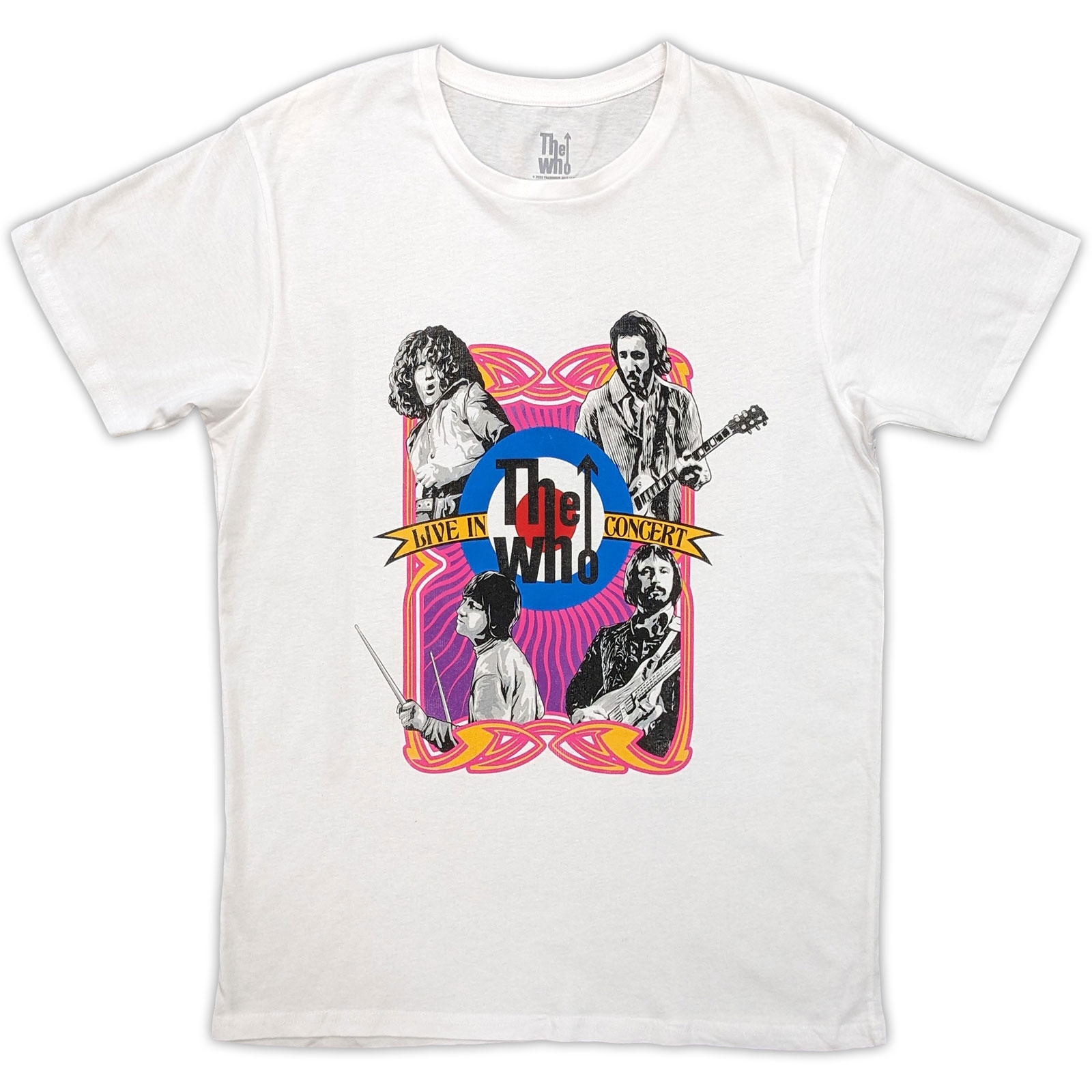 Tričko The Who - In Concert Target Logo, Unisex,Biela,XXL