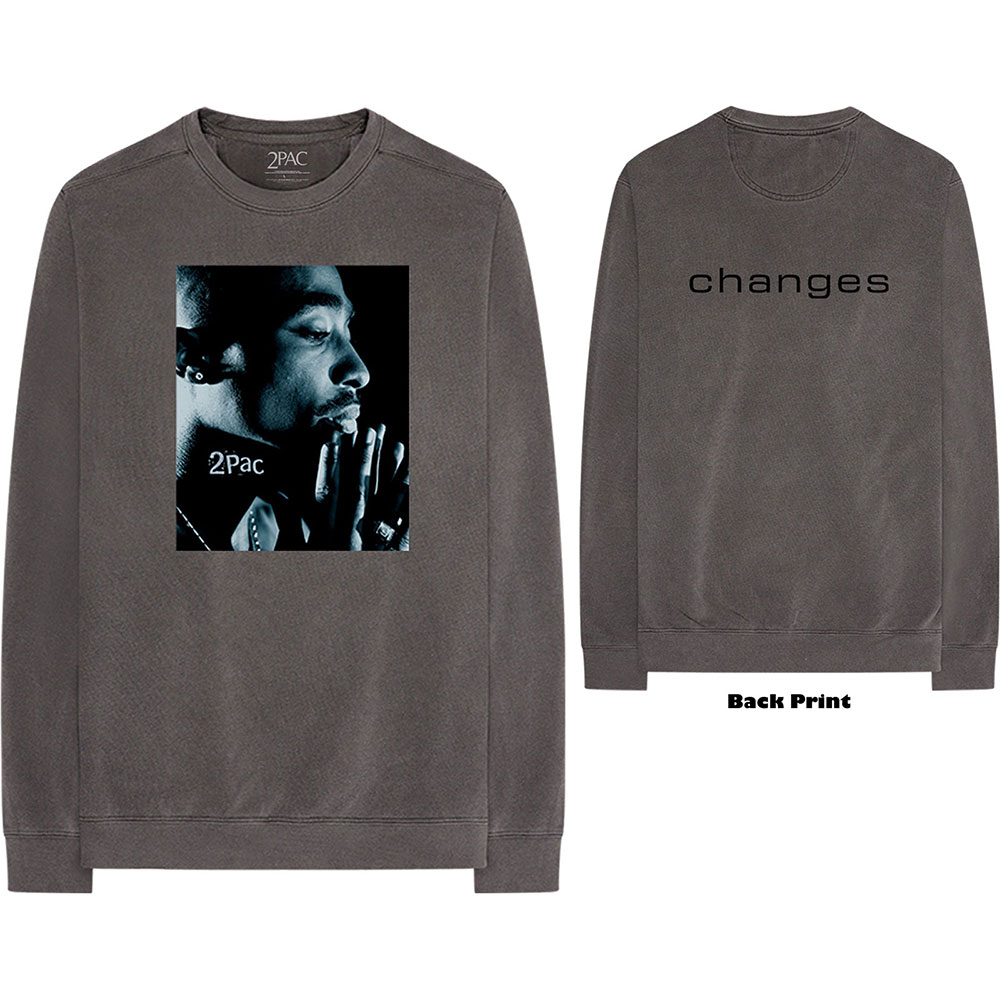 Tričko s dlhým rukávom 2Pac - Changes Side Photo, Unisex,Šedá,XXL