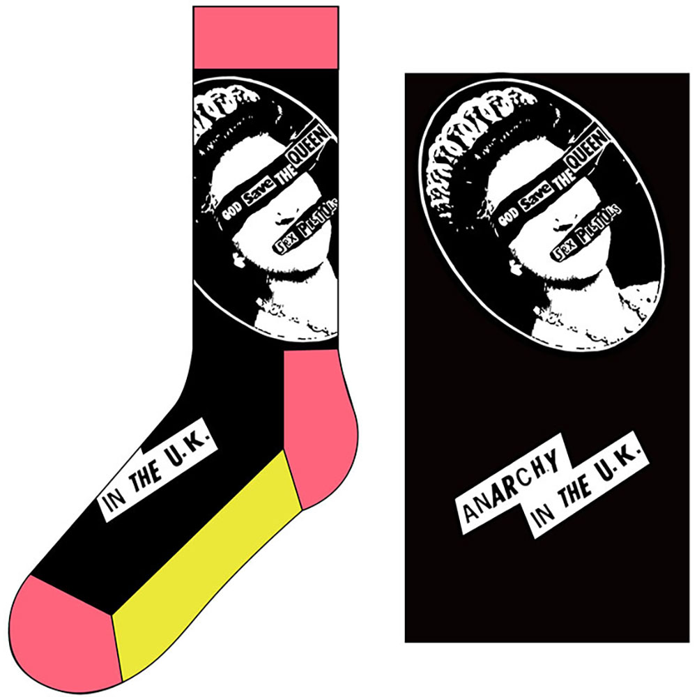 Ponožky Sex Pistols - God Save The Queen, Unisex,Čierna,UK 7 - 11