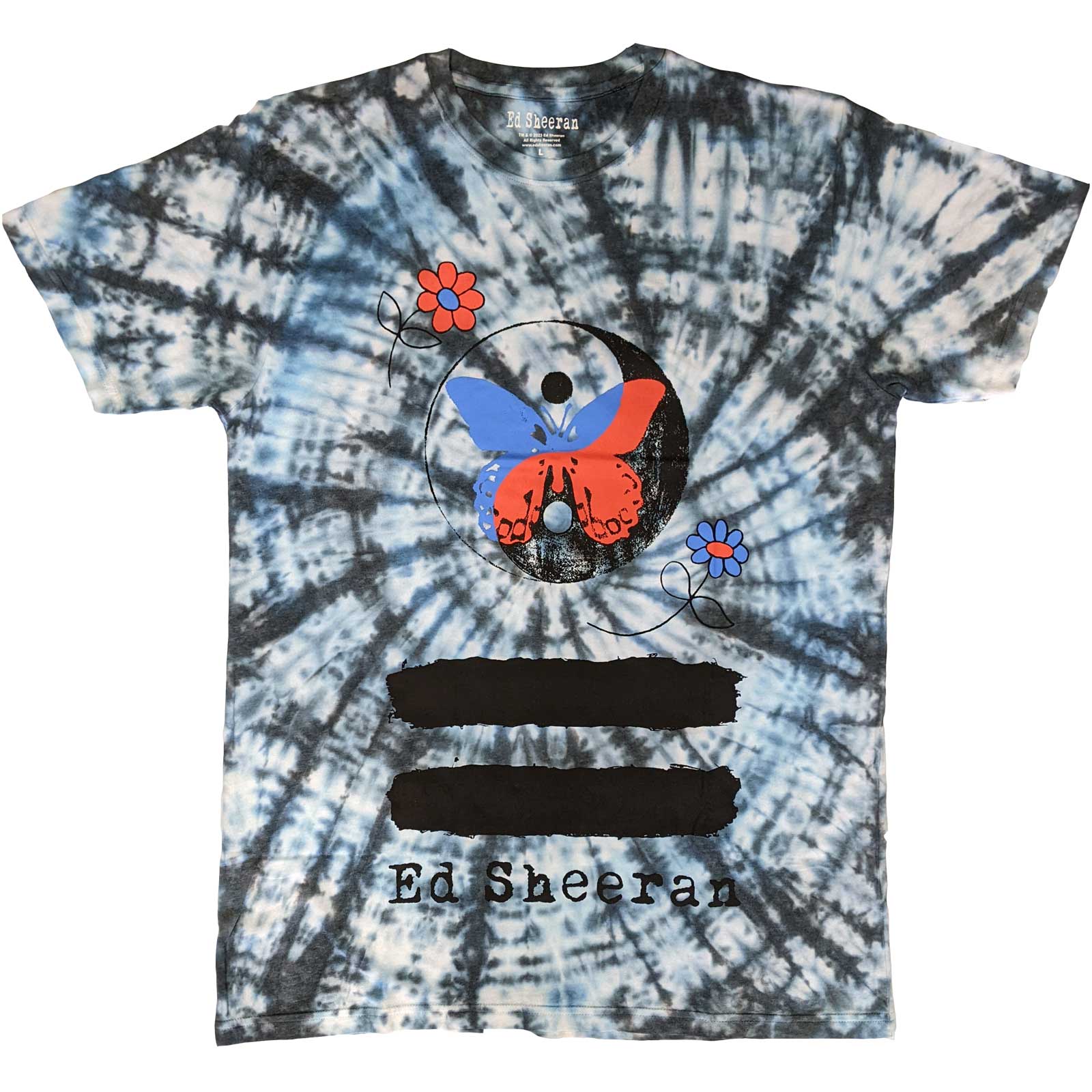 Tričko Ed Sheeran - Yin & Yang Butterfly, Unisex,Biela,XXL