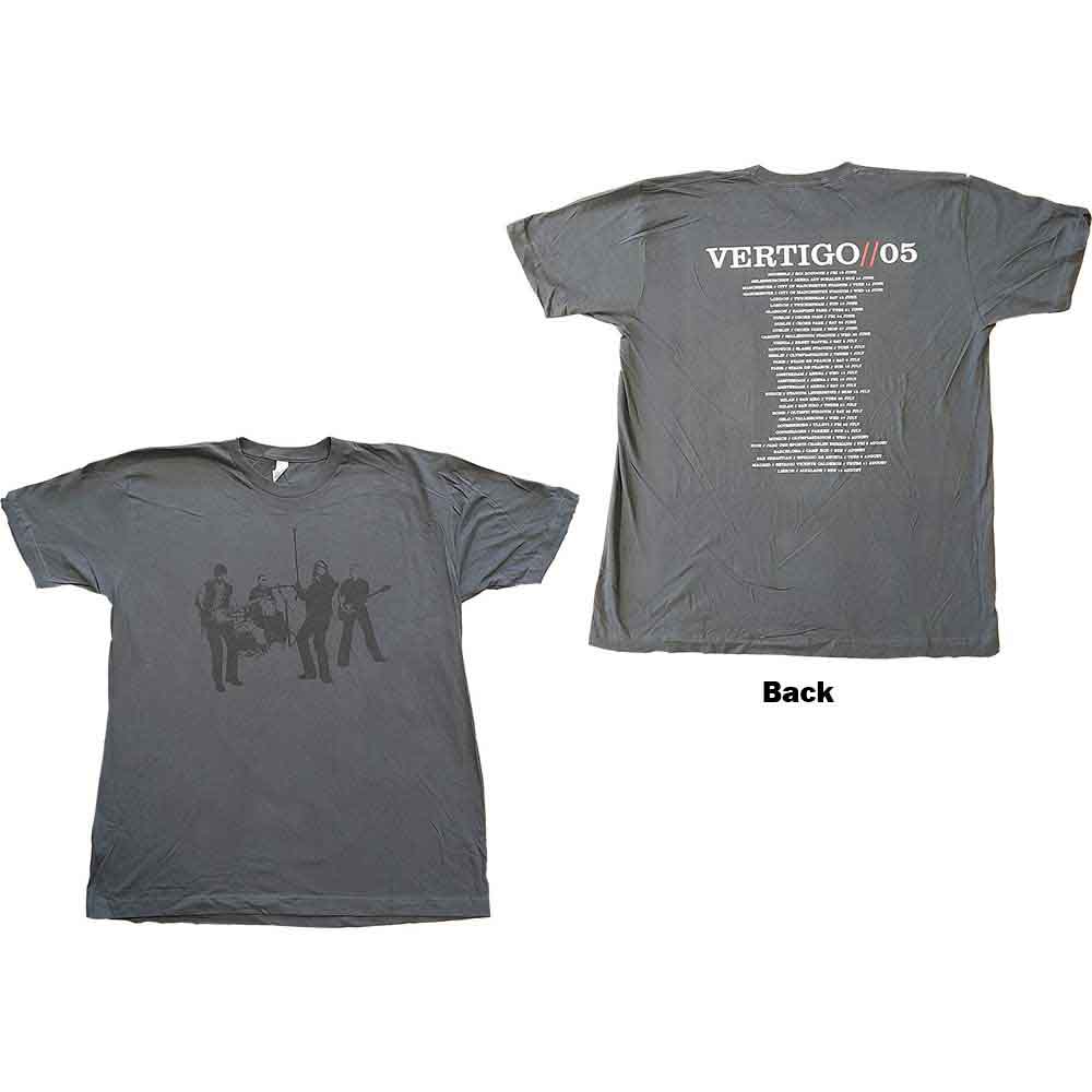 Tričko U2 - Vertigo Tour 2005 Live, Unisex,Šedá,XL