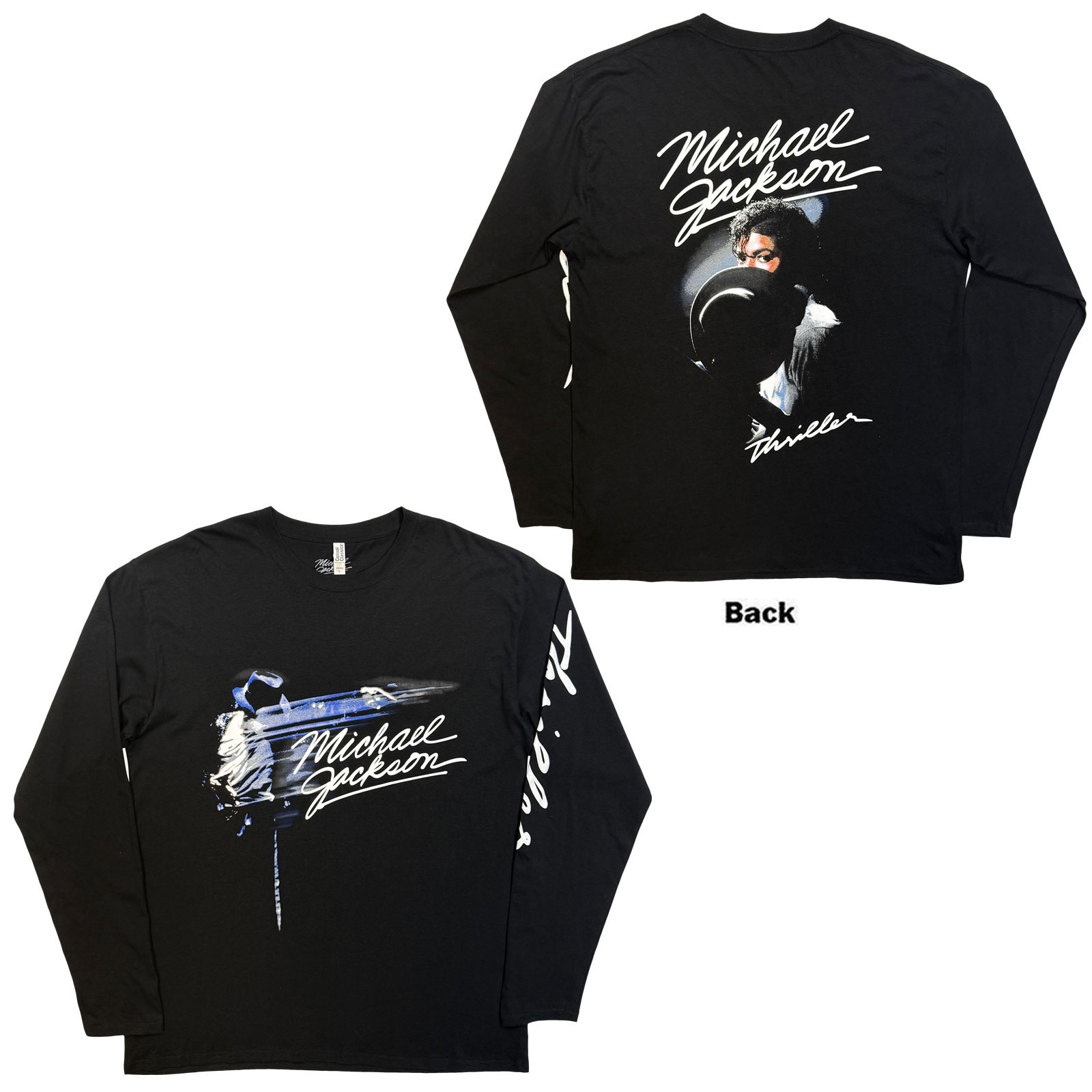 Tričko s dlhým rukávom Michael Jackson - Thriller / Hat Poses, Unisex,Čierna,XXL