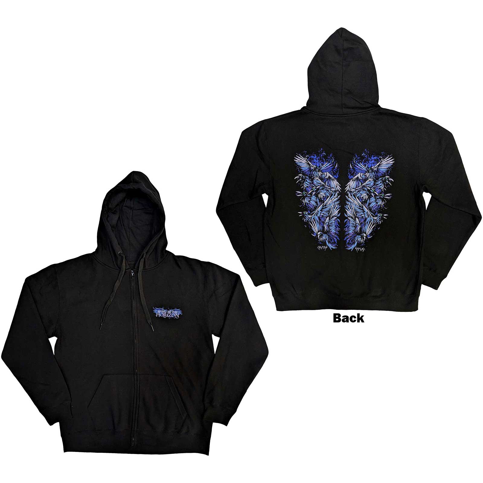 Mikina na zips Bring me the horizon - Blue Crow Wings, Unisex,Čierna,XXL