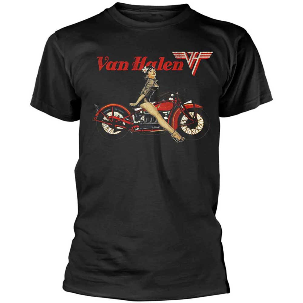 Tričko Van Halen - Pin-up Motorcycle, Unisex,Čierna,XXL