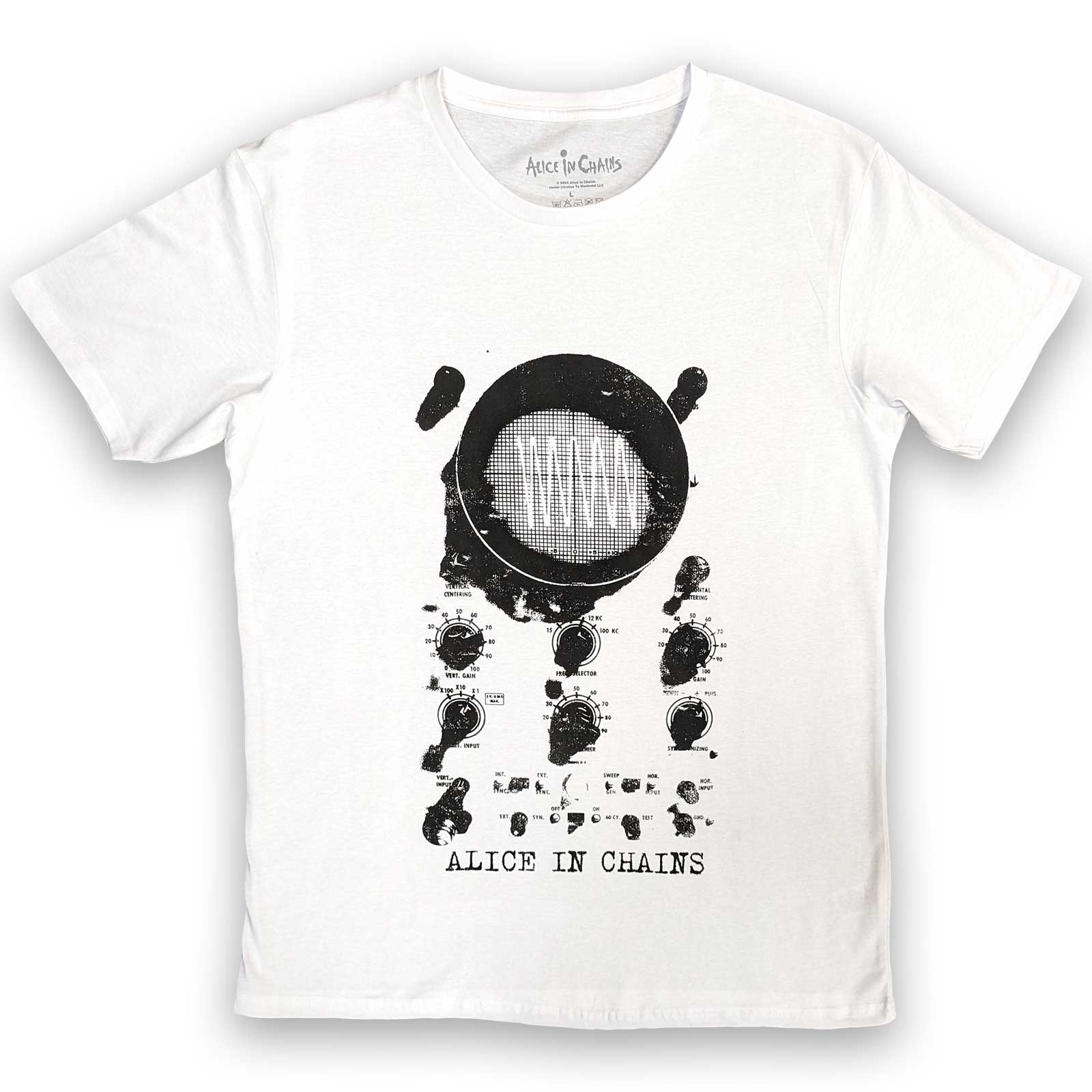Tričko Alice In Chains - Oscilloscope, Unisex,Biela,XXL