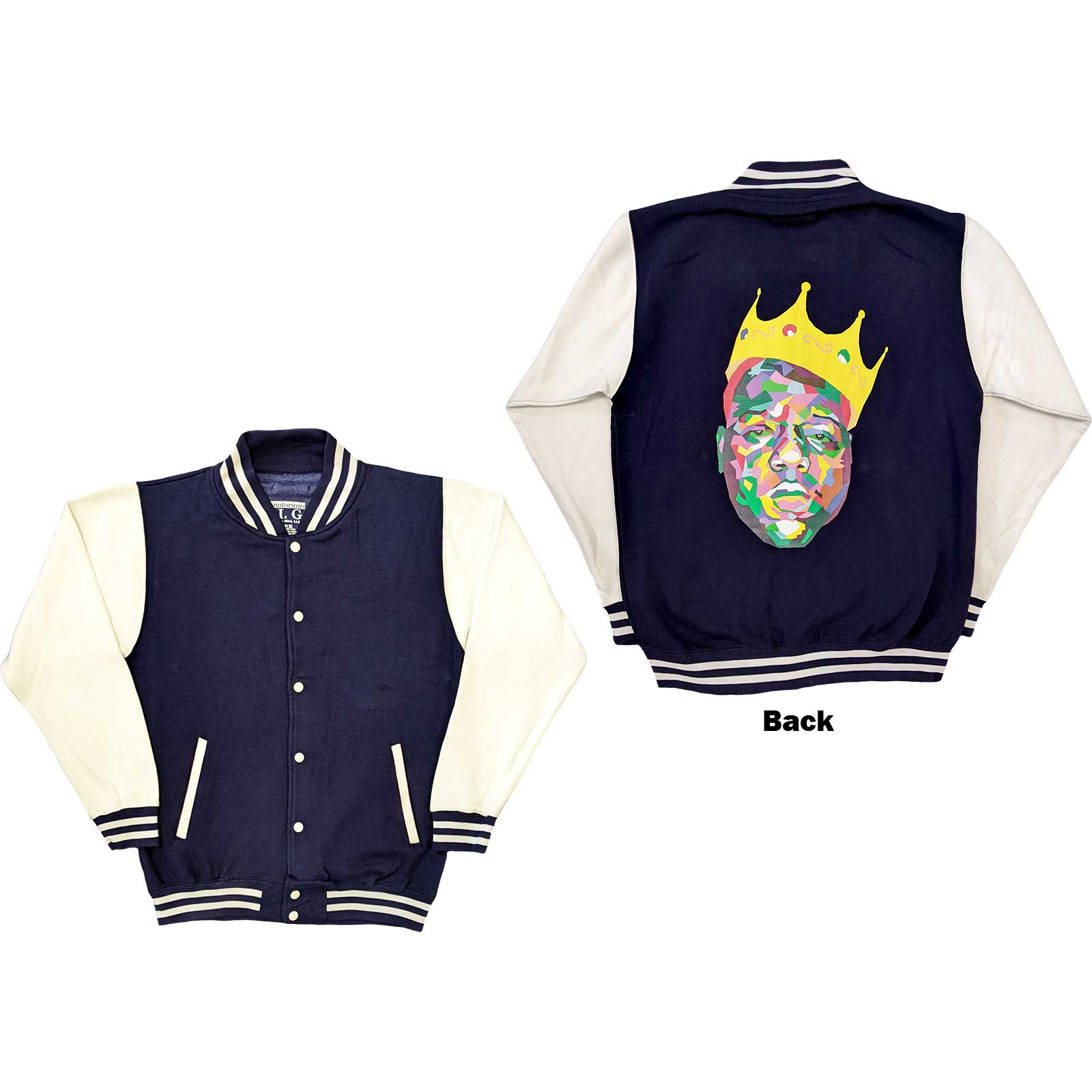 Varsity Biggie Smalls - Crown, Unisex,Modrá/Biela,L