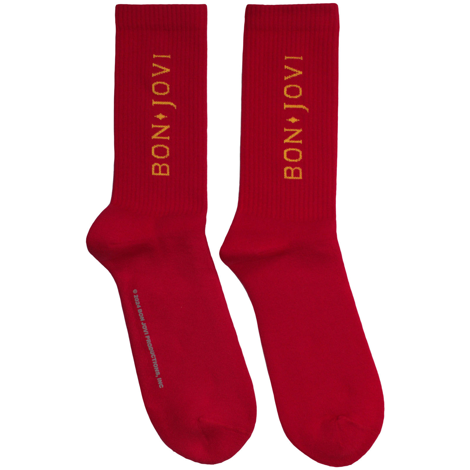 Ponožky Bon Jovi - Original Logo, Unisex,Červená,UK 7 - 11