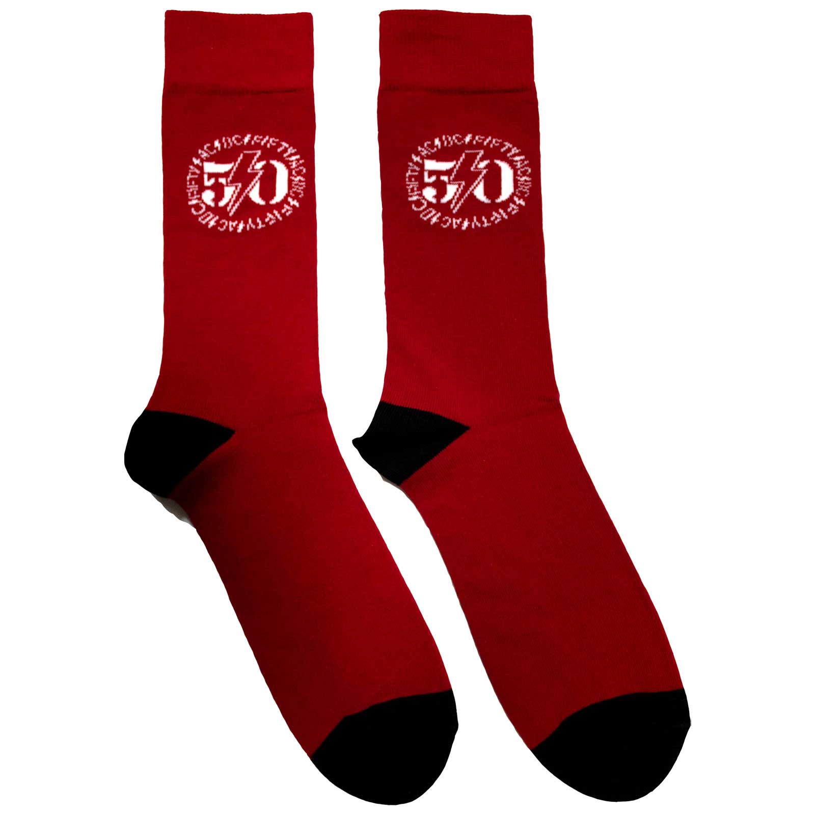 Ponožky AC/DC - 50th Logo, Unisex,Červená,UK 7 - 11