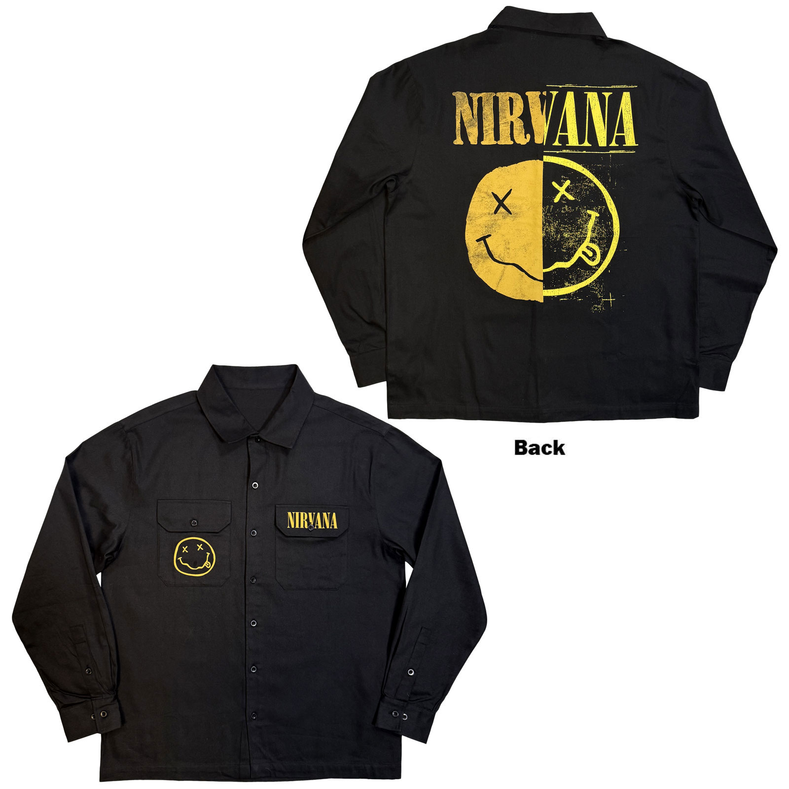 Košeľa Nirvana - Logos Split, Unisex,Čierna,XXL