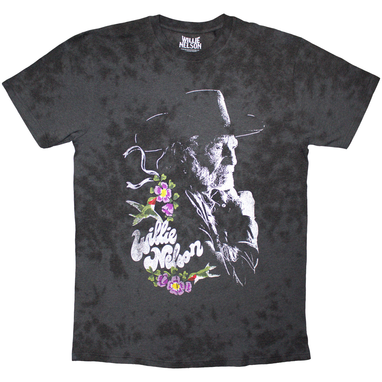 Tričko Willie Nelson - Floral, Unisex,Čierna,XXL