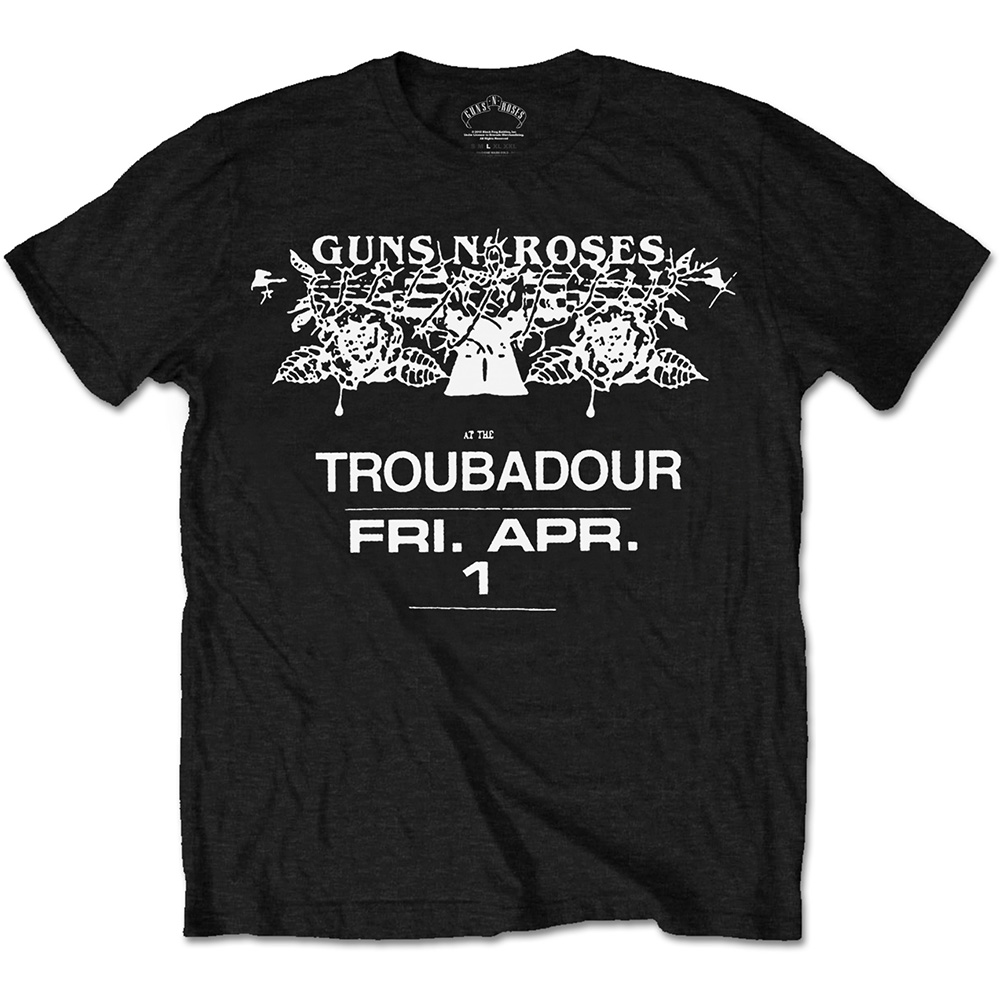 Tričko Guns N’ Roses - Troubadour Flyer, Unisex,Čierna,XXL