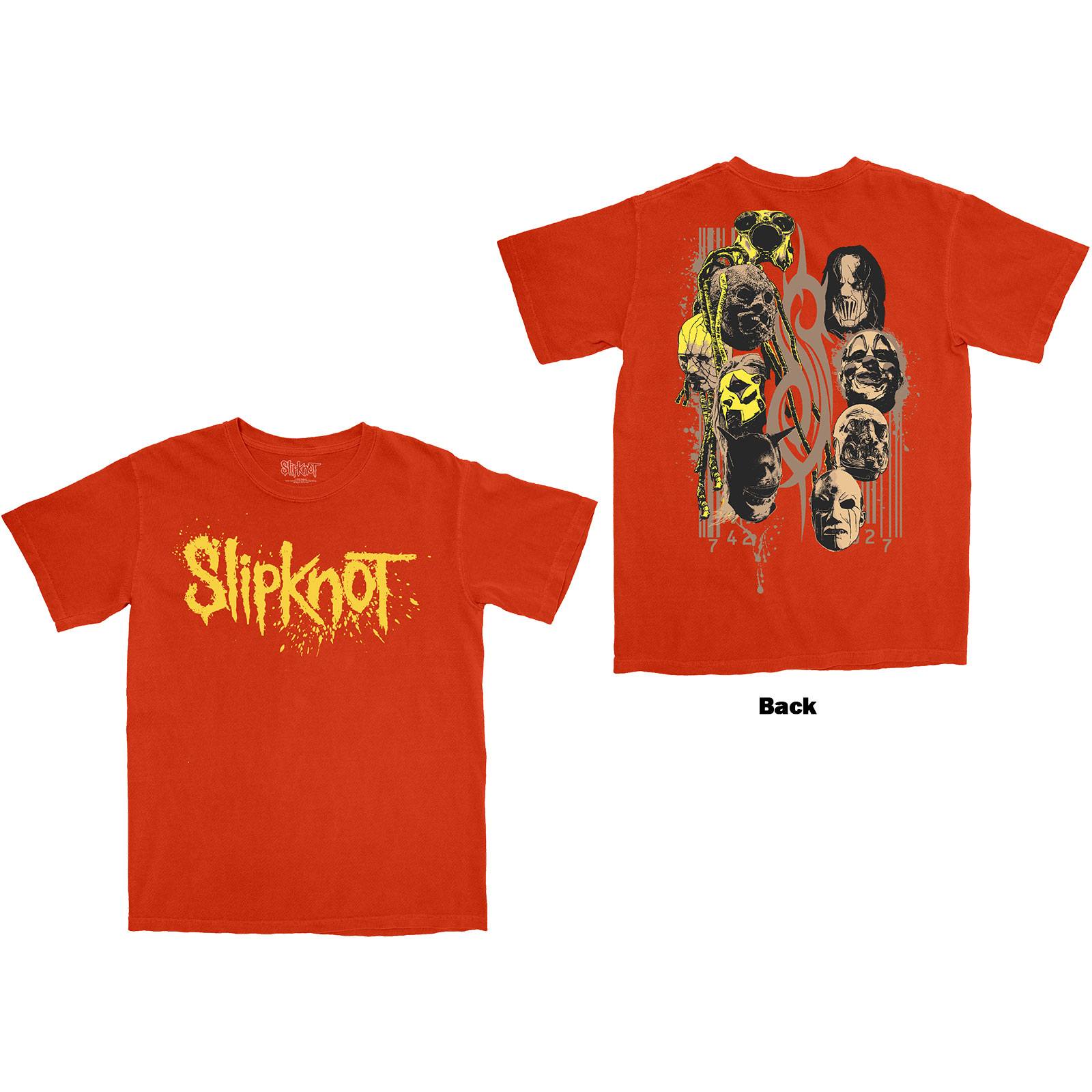 Tričko Slipknot - Splatter Logo, Unisex,Oranžová,XXL
