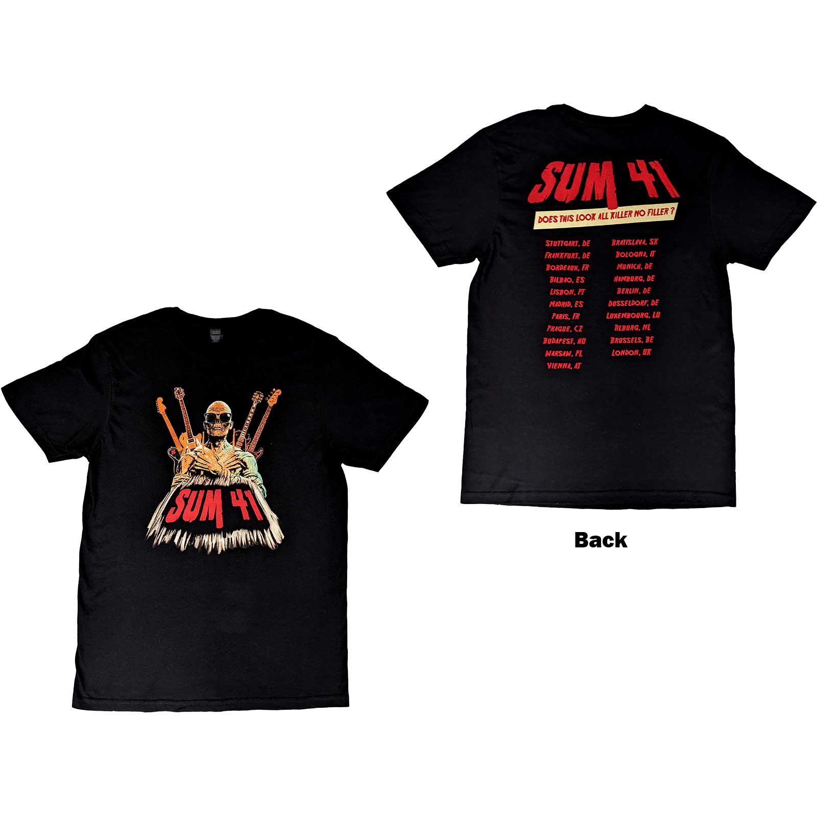 Tričko Sum 41 - Does This Look Like All Killer No Filler European Tour 2022, Unisex,Čierna,S