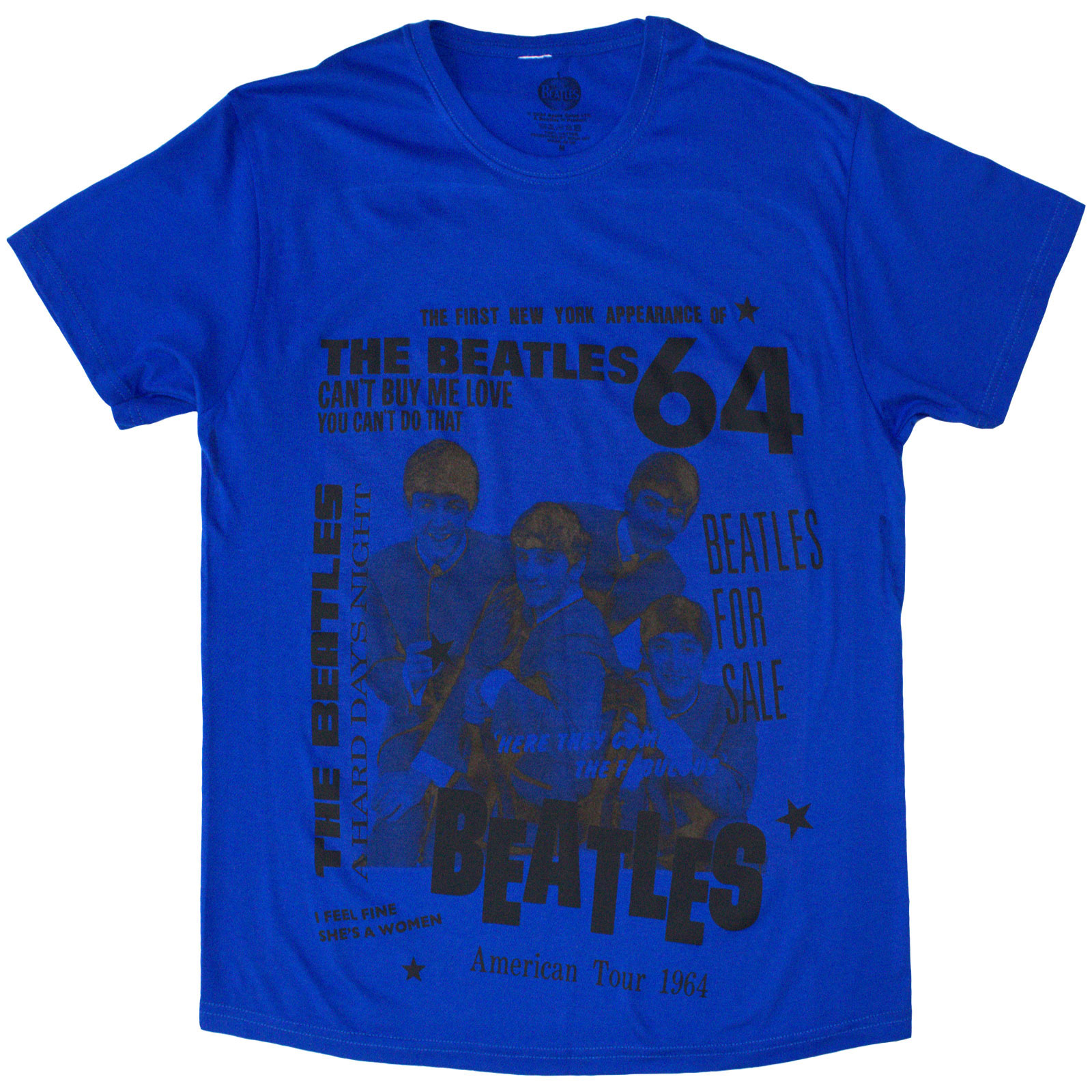 Tričko The Beatles - 1964, Unisex,Modrá,XXL