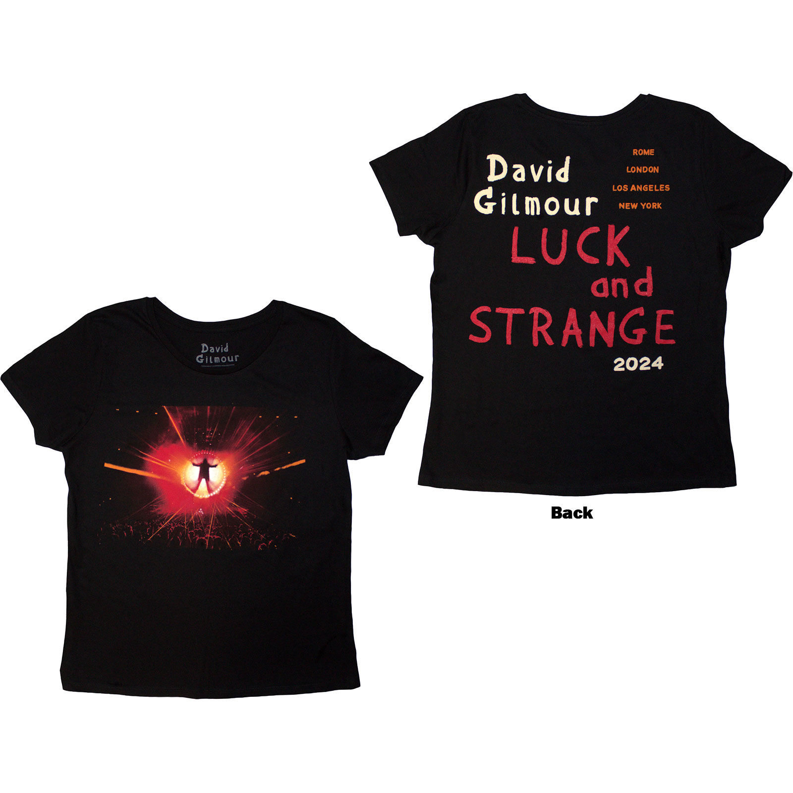 Tričko David Gilmour - Luck & Strange Stage Shot, Žena,Čierna,XL