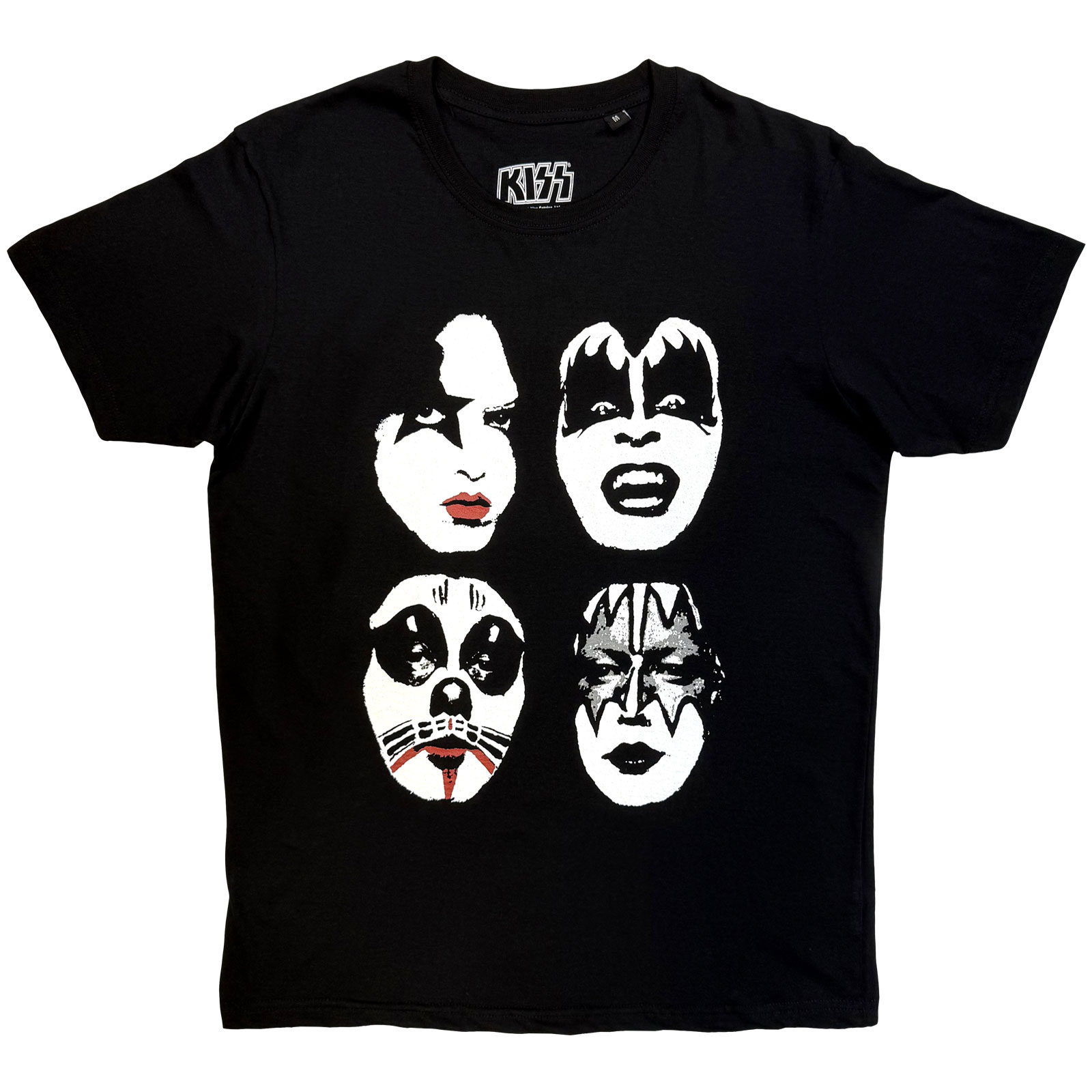 Tričko Kiss - Stacked Faces, Unisex,Čierna,M