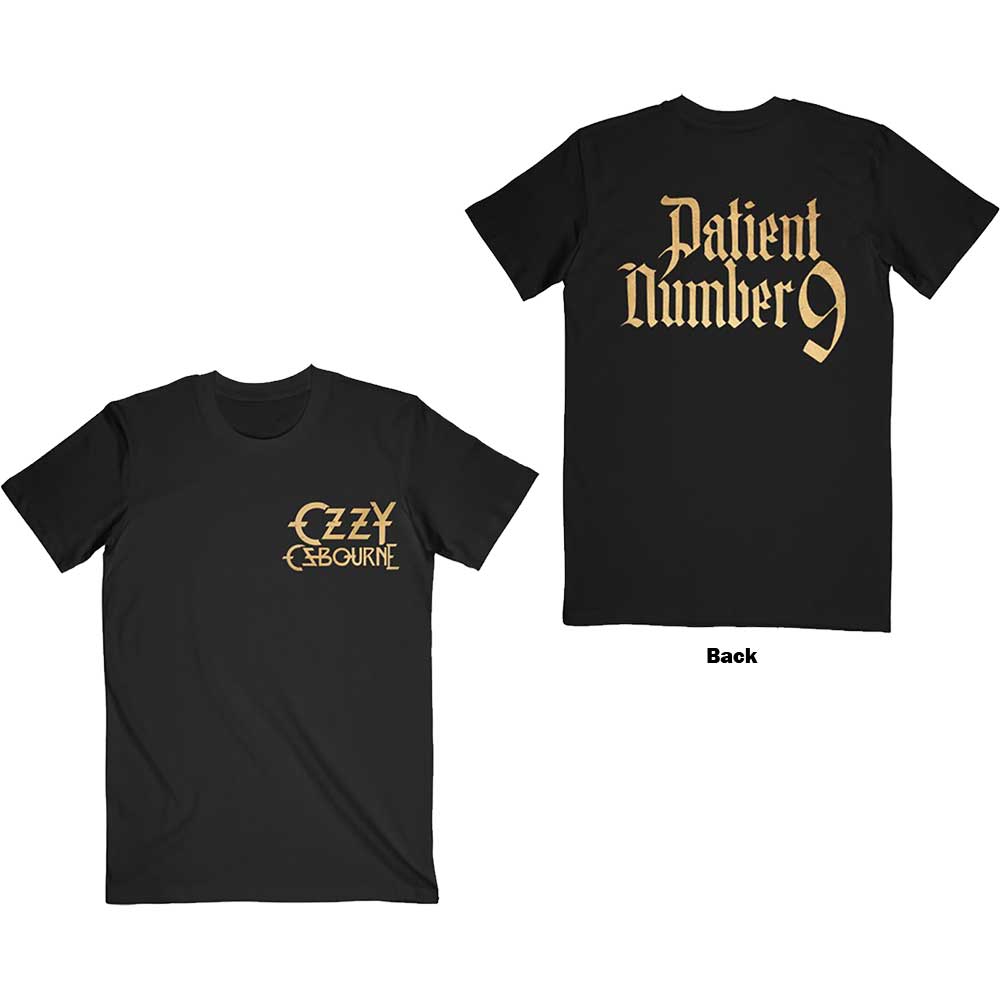 Tričko Ozzy Osbourne - Patient No. 9 Gold Logo, Unisex,Čierna,L