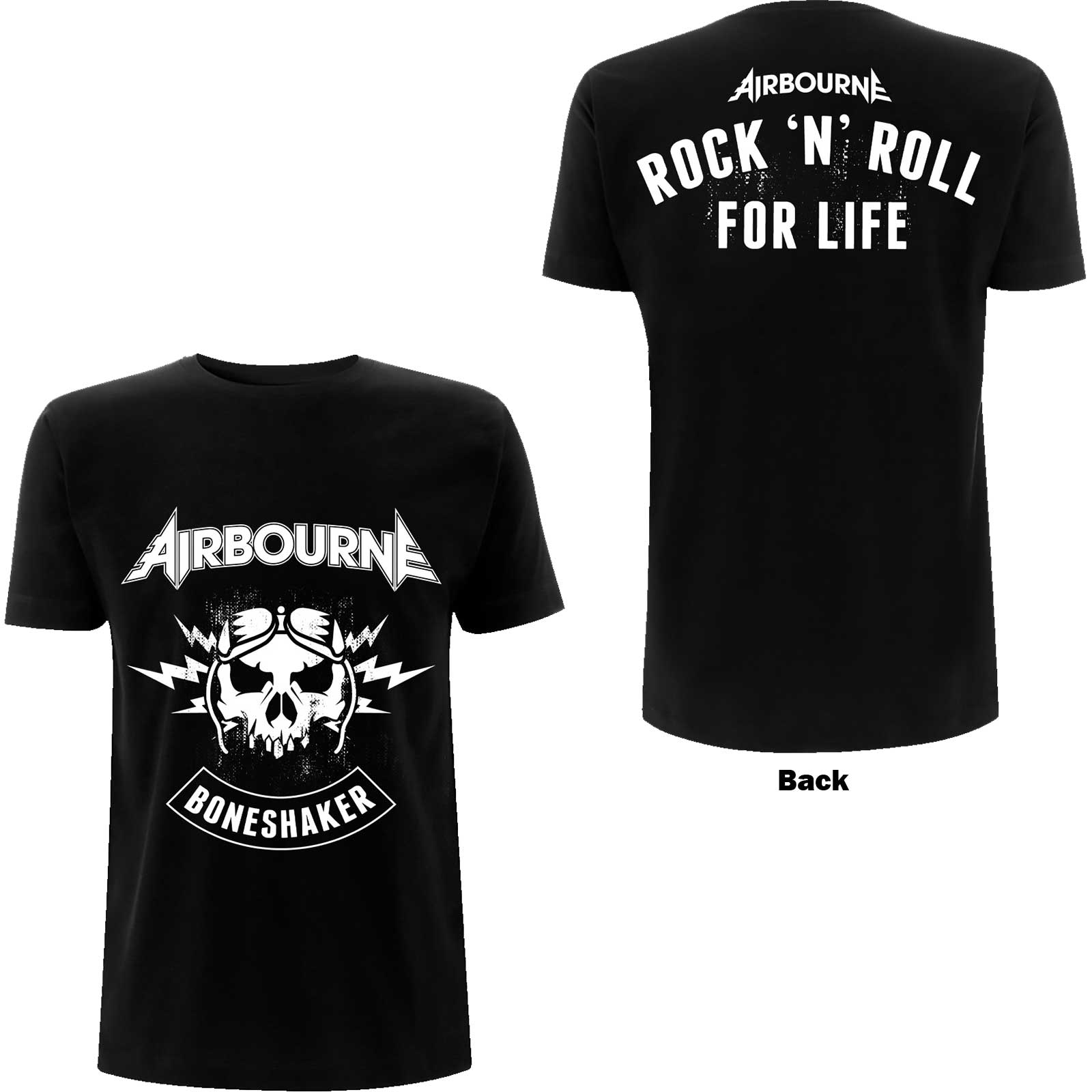 Tričko Airbourne - R 'n' R Boneshaker, Unisex,Čierna,XL