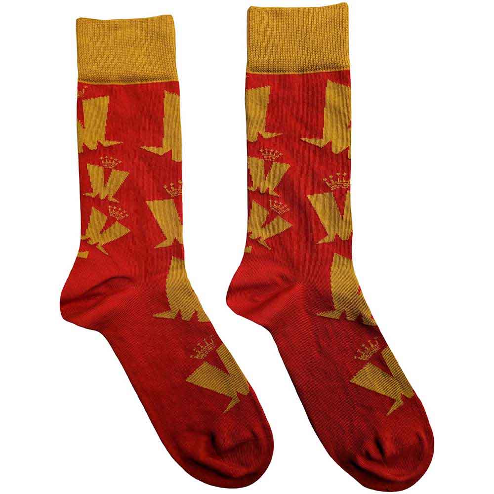 Ponožky MADNESS - Crown & M Pattern, Unisex,Červená,UK 7 - 11