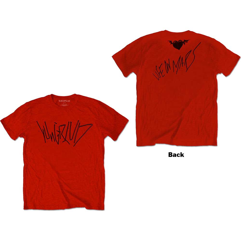 Tričko Yungblud - Life on Mars, Unisex,Červená,XXL