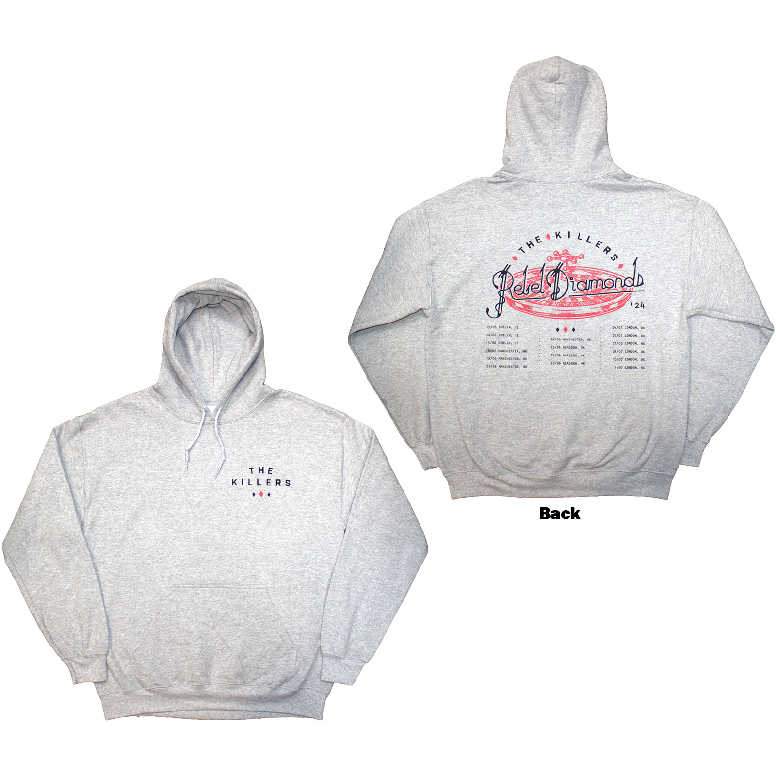 Mikina The Killers - Tour '24 Roulette Wheel, Unisex,Šedá,M