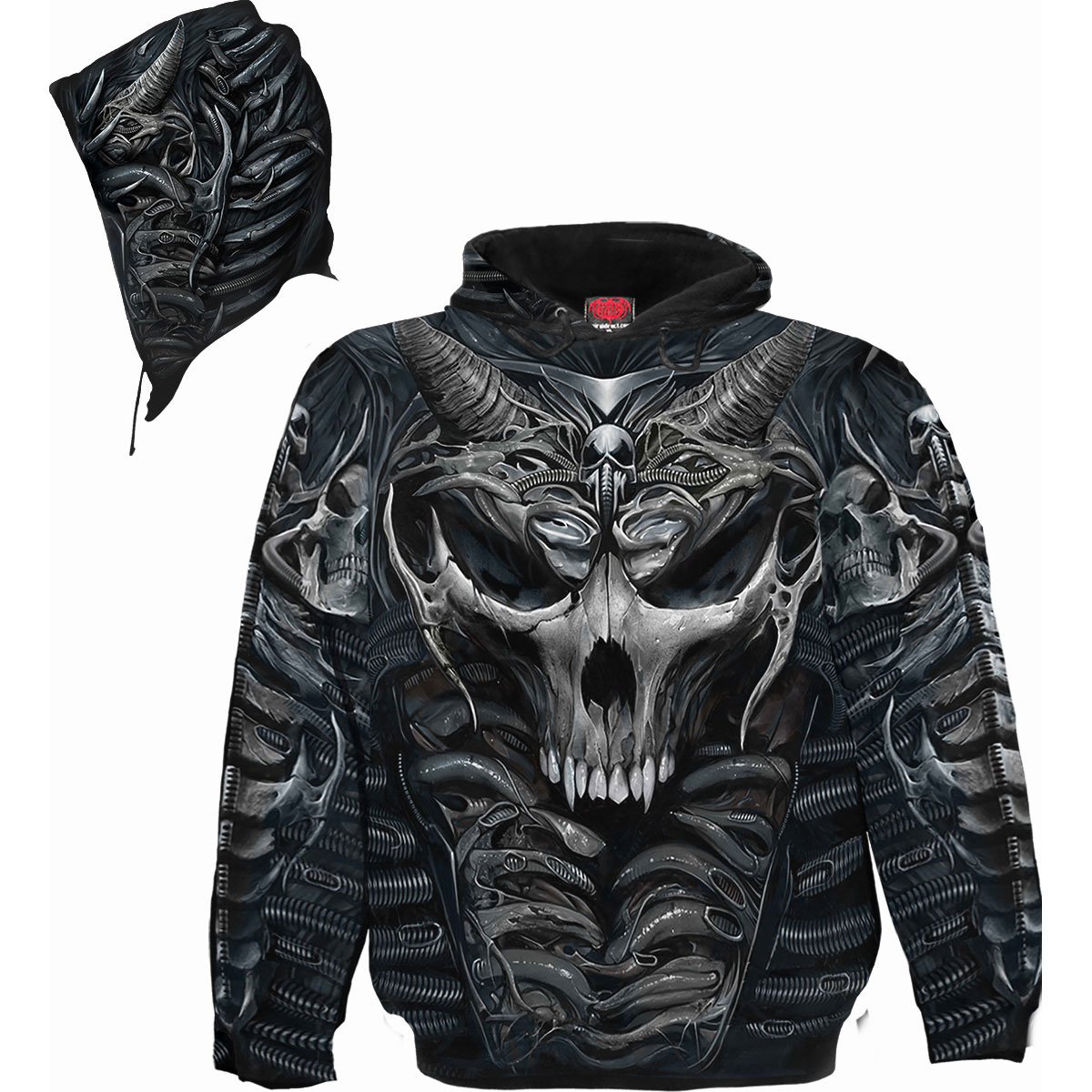 Mikina Spiral Stairs - Skull Armour, Unisex,Čierna,S