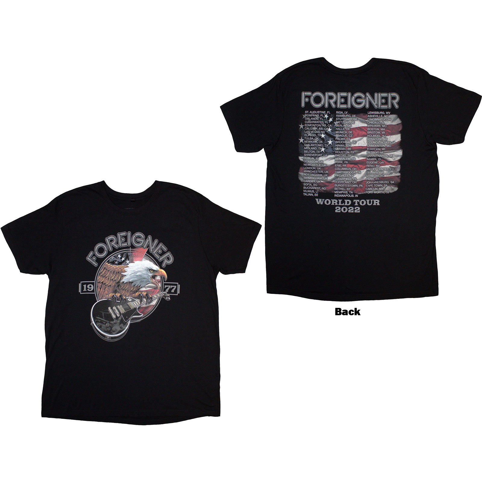 Tričko Foreigner - Eagle, Unisex,Čierna,XXL