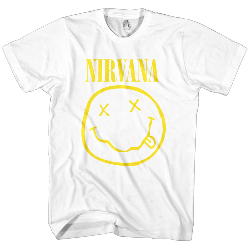 Tričko Nirvana - Yellow Smiley, Unisex,Biela,XXL