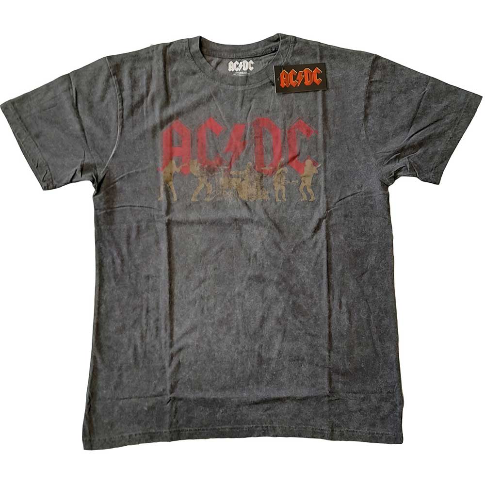 Tričko AC/DC - Vintage Silhouettes, Unisex,Šedá,XXL