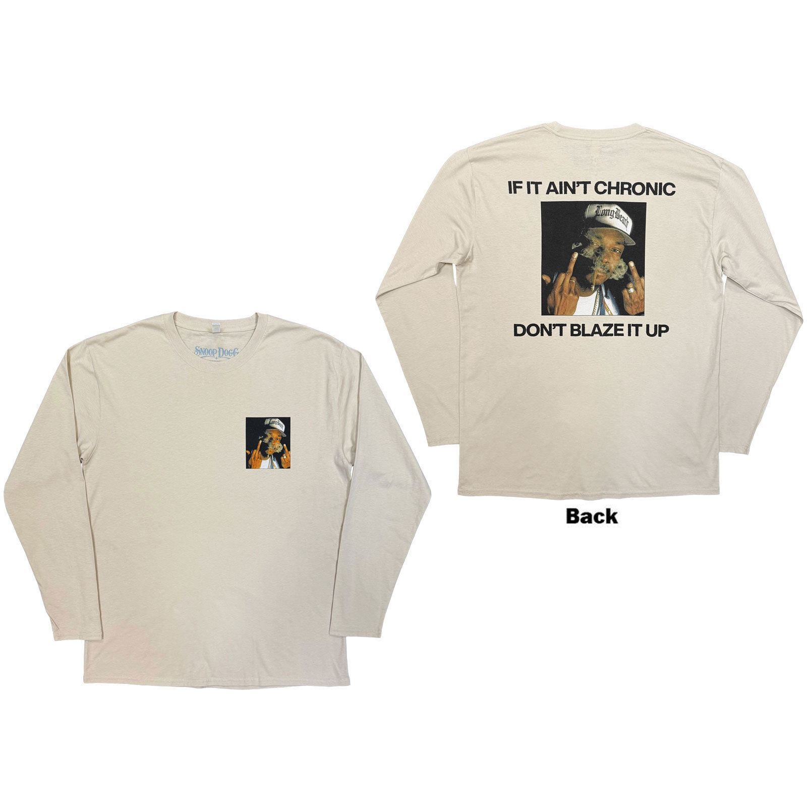 Tričko s dlhým rukávom Snoop Dogg - Middle Finger, Unisex,Natural,XXL