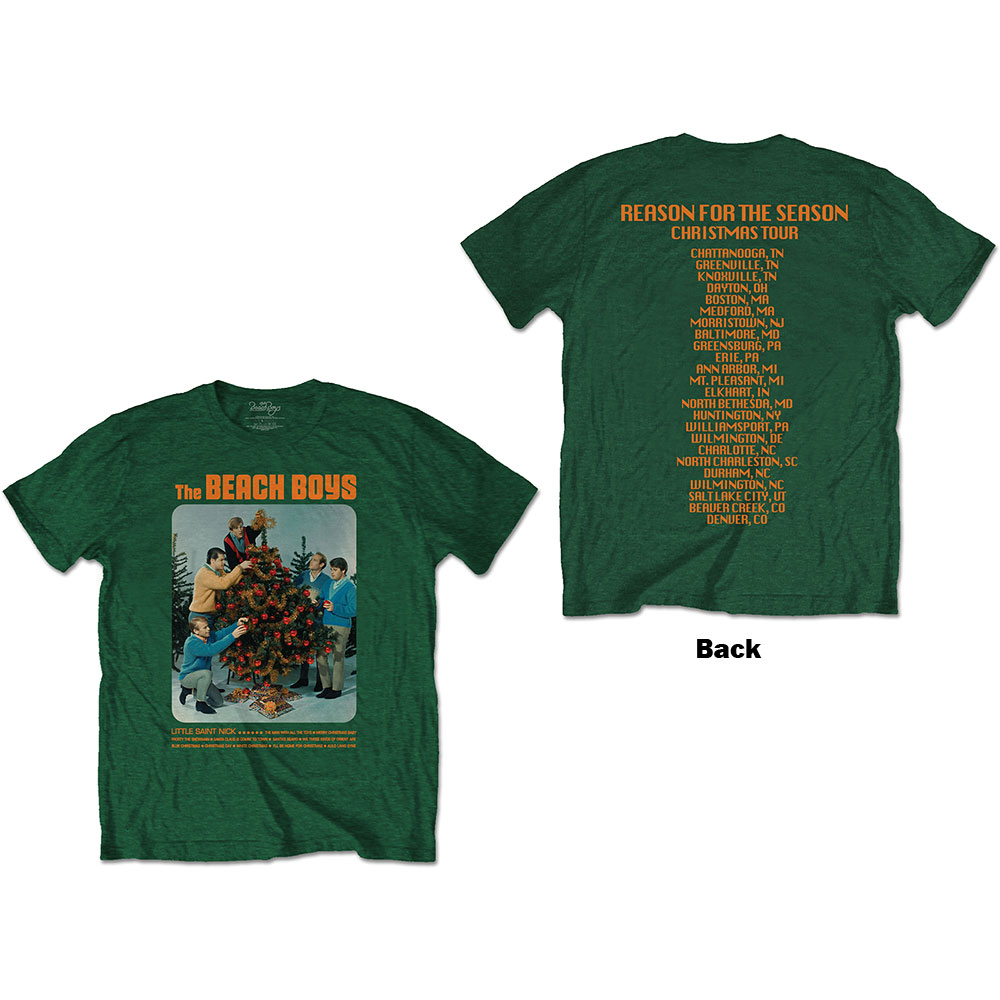 Tričko The Beach Boys - Xmas Album, Unisex,Zelená,XXL