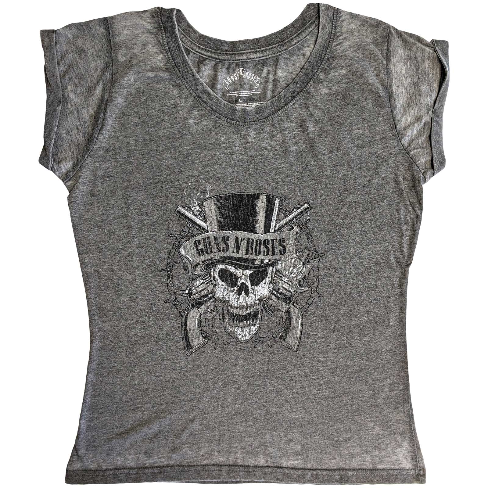 Tričko Guns N’ Roses - Faded Skull, Žena,Šedá,S