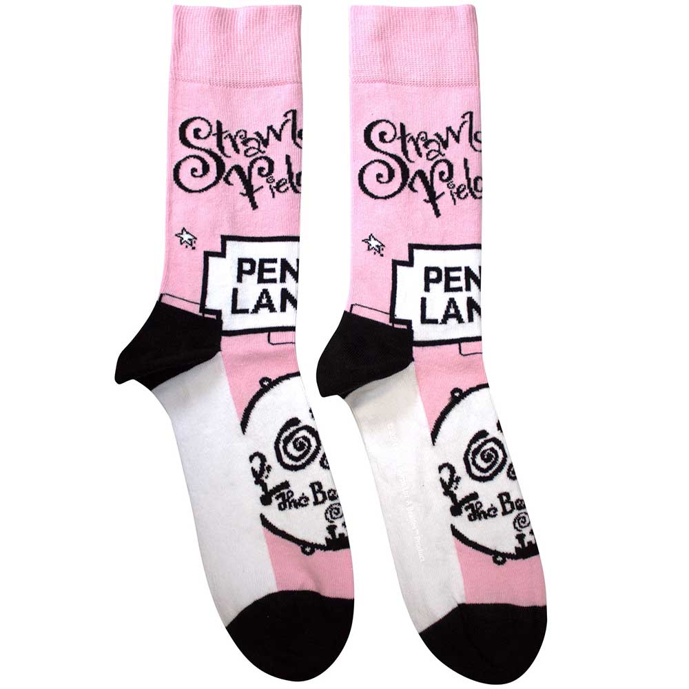 Ponožky The Beatles - Strawberry Fields/Penny Lane, Unisex,Ružová,UK 7 - 11