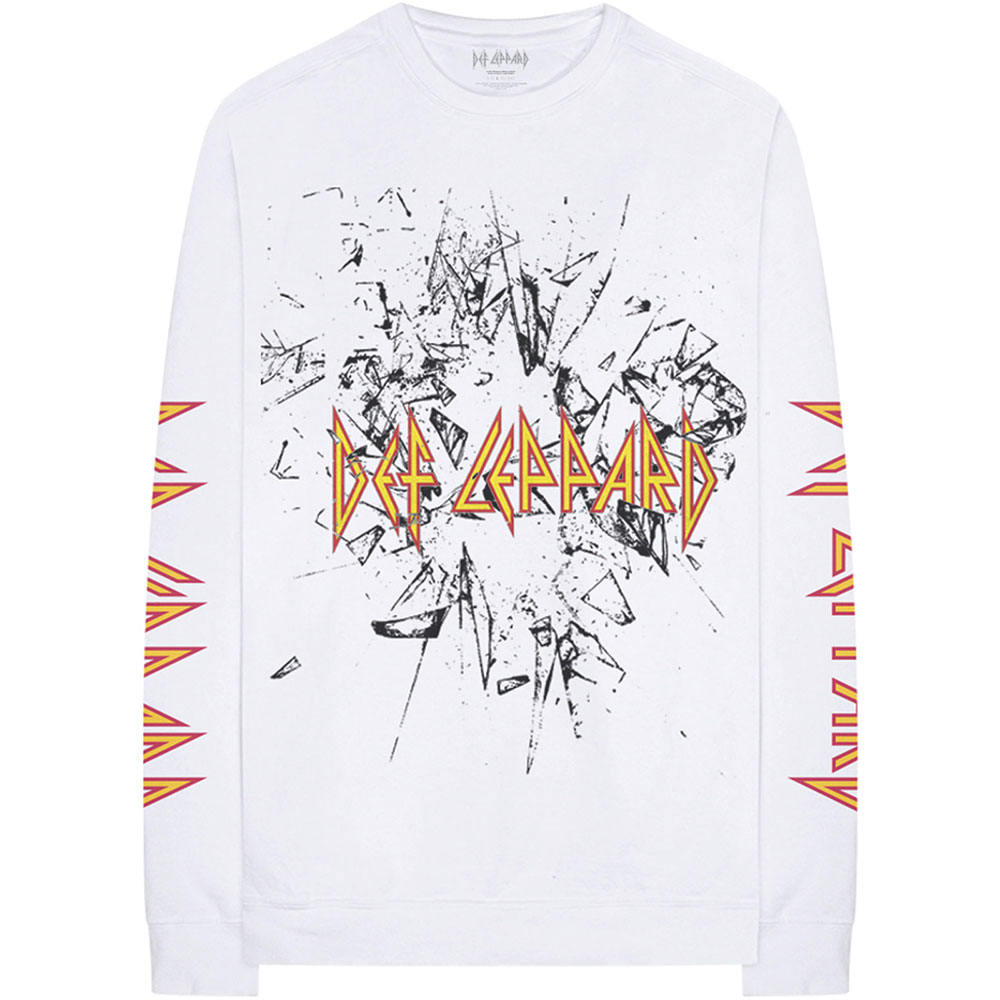 Tričko s dlhým rukávom Def Leppard - Shatter, Unisex,Biela,XXL