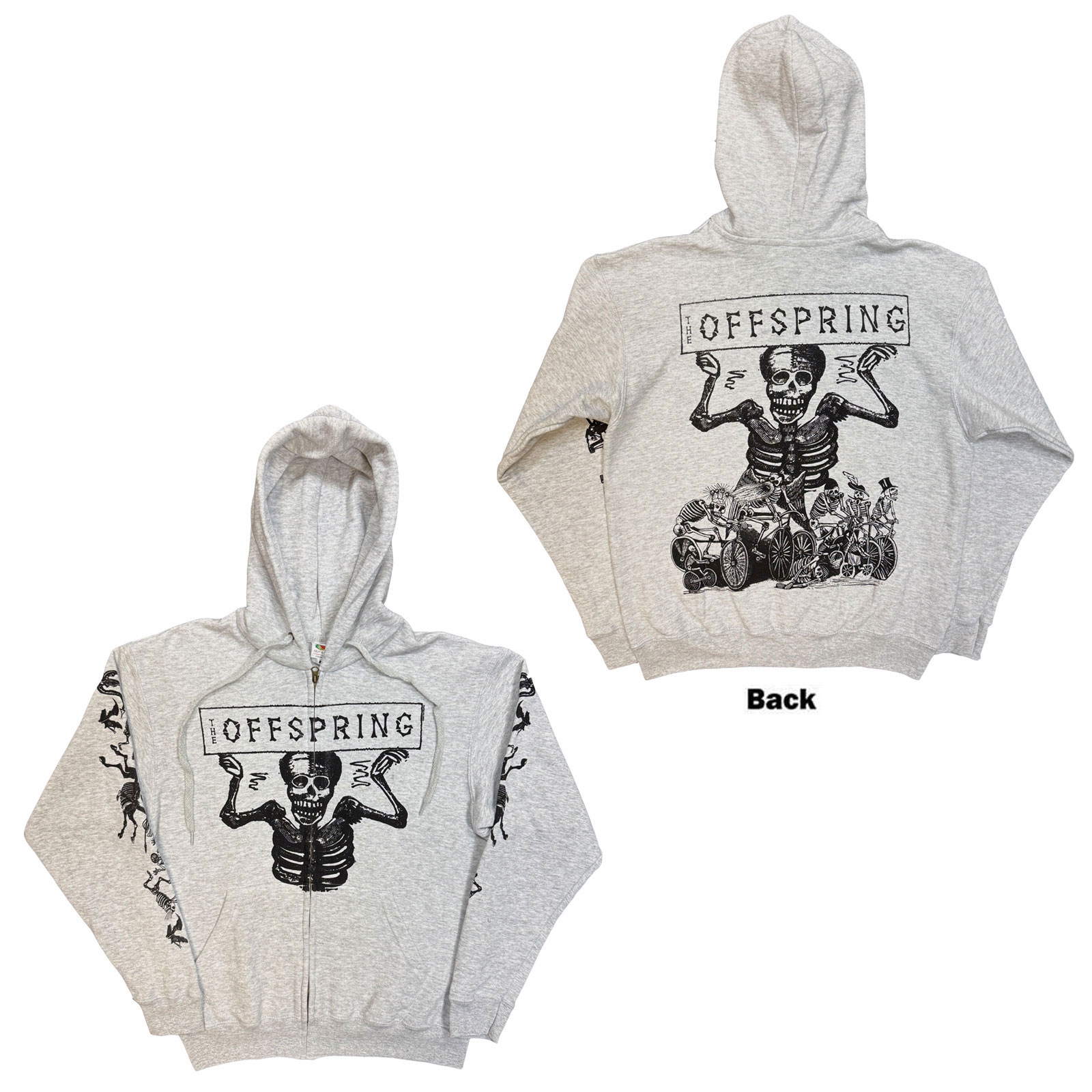 Mikina na zips The Offspring - Skeletons, Unisex,Čierna,S