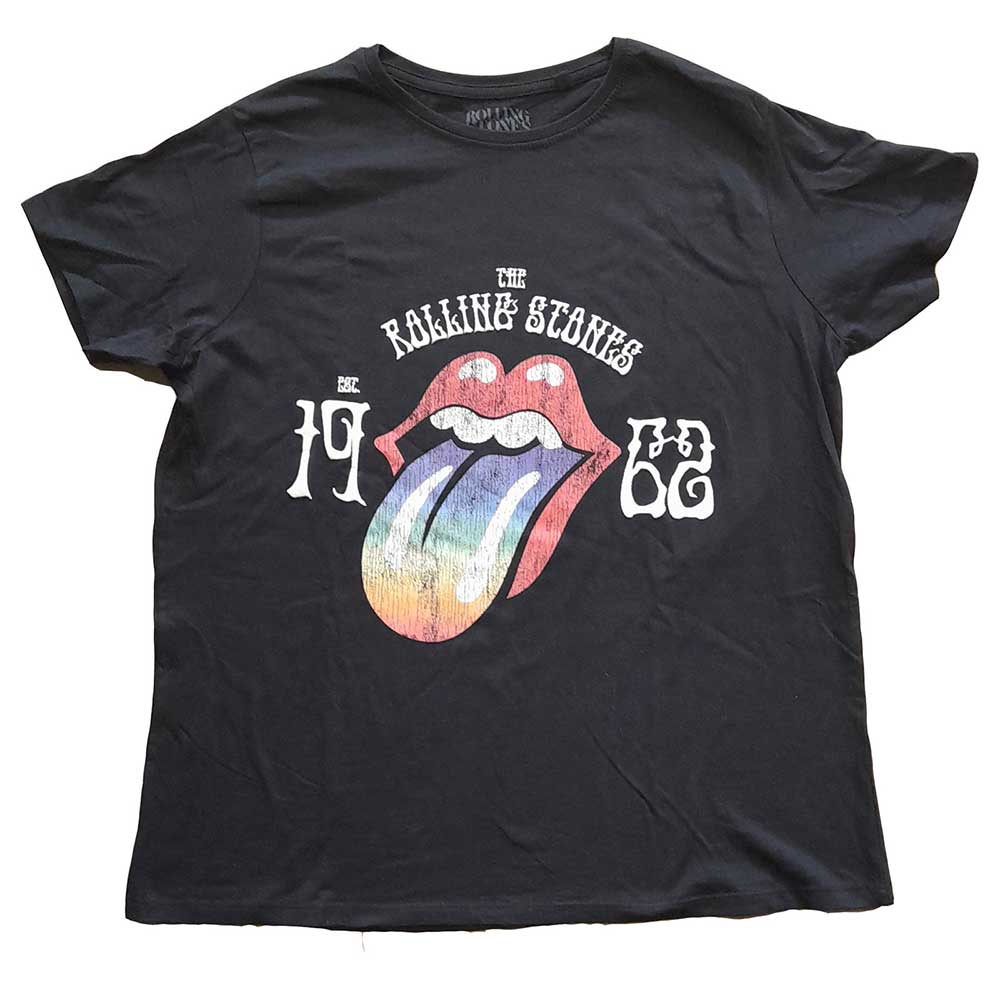 Tričko The Rolling Stones - Sixty Rainbow Tongue '62, Žena,Čierna,4XL