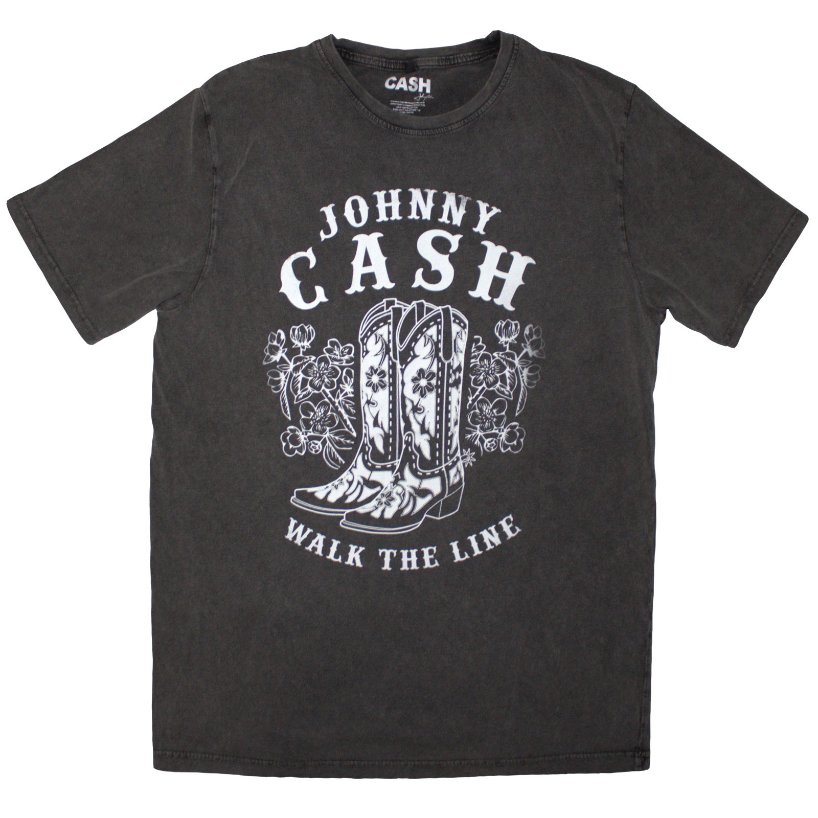 Tričko Johnny Cash - Walk The Line Boots, Unisex,Šedá,XXL