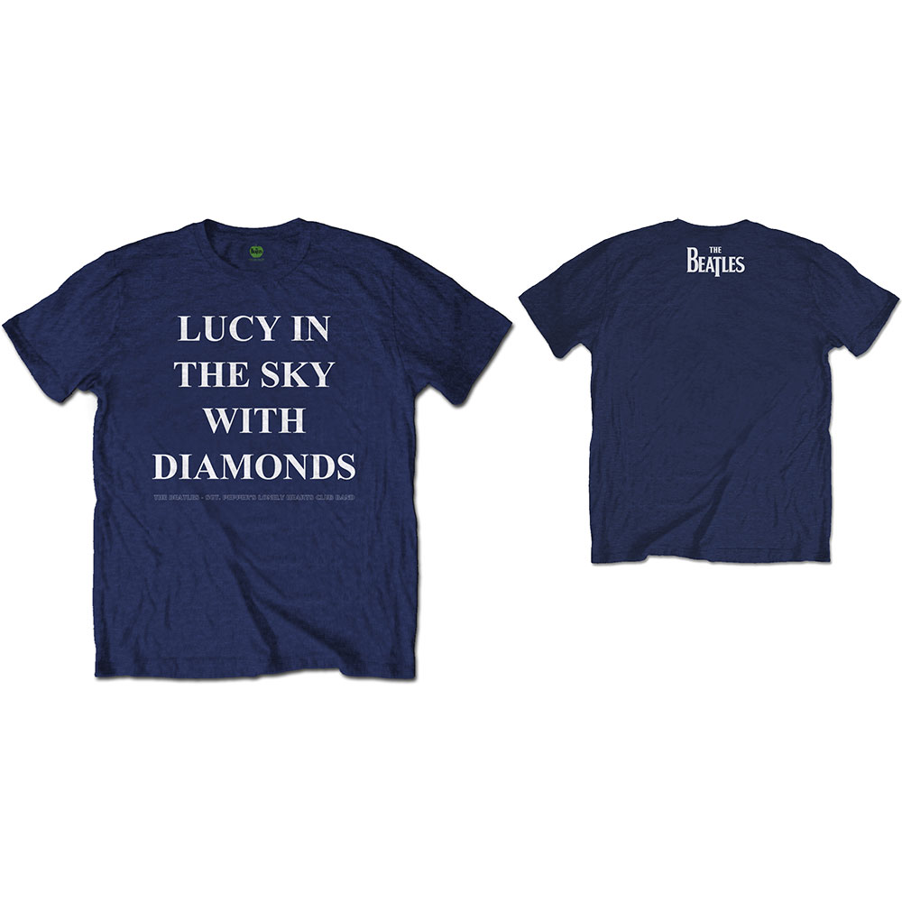 Tričko The Beatles - Lucy in the sky with diamonds, Unisex,Modrá,XXL