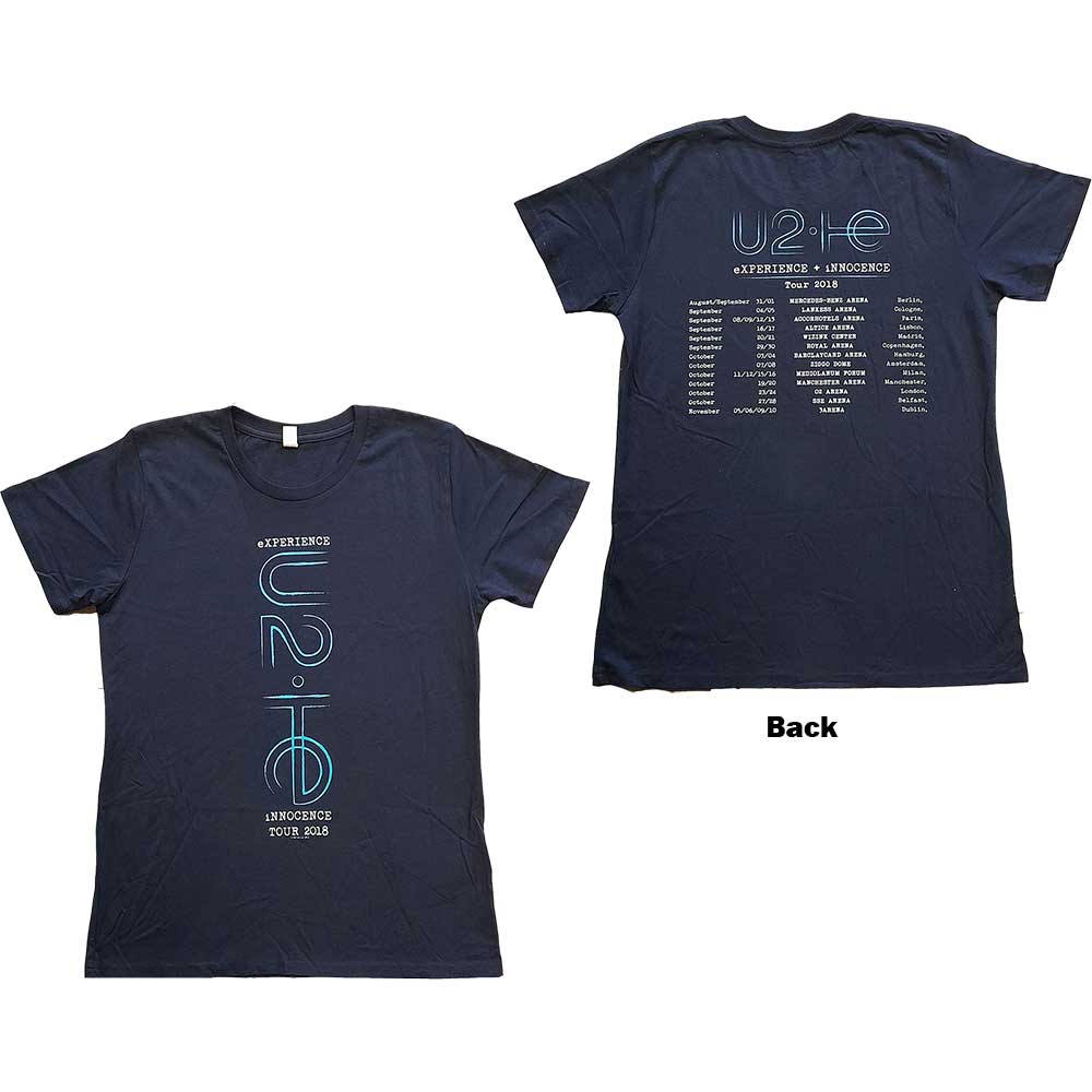 Tričko U2 - I+E 2018 Tour Dates, Žena,Modrá,XL