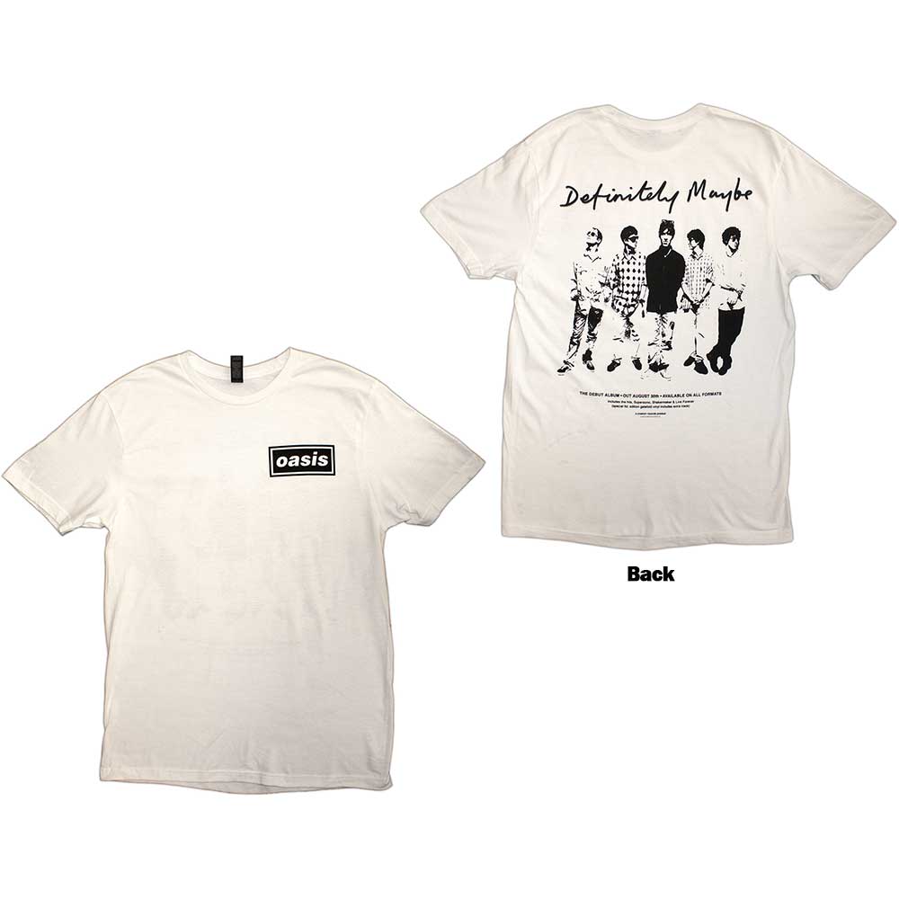 Tričko Oasis - Definitely Maybe Promo, Unisex,Biela,XXL