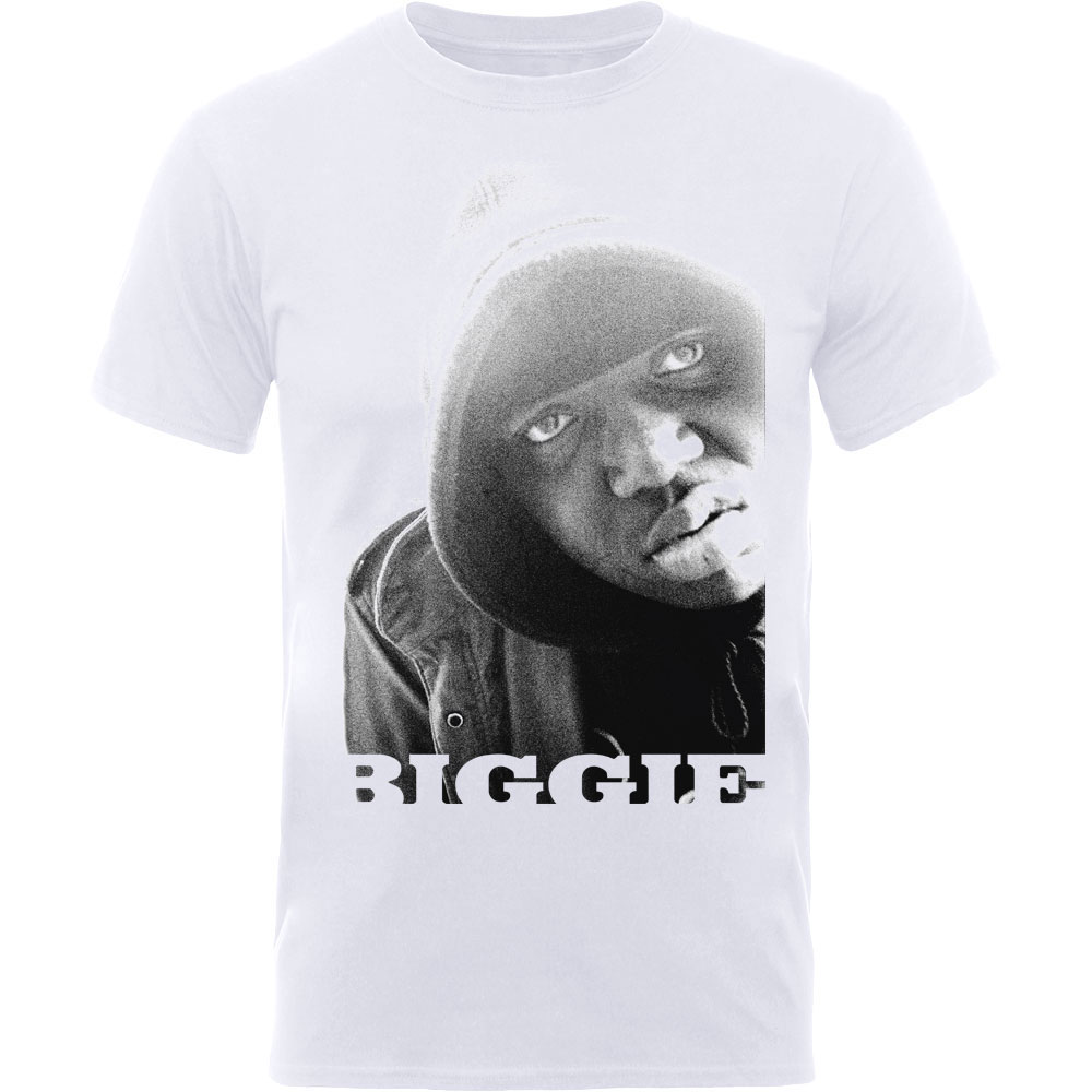 Tričko Biggie Smalls - B&W Portrait, Unisex,Biela,XXL