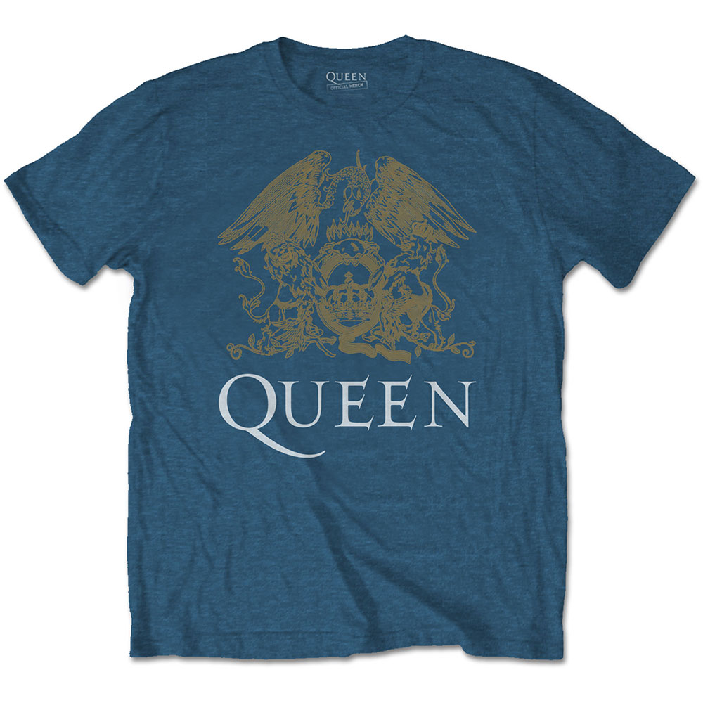 Tričko Queen - Crest, Unisex,Modrá,XL