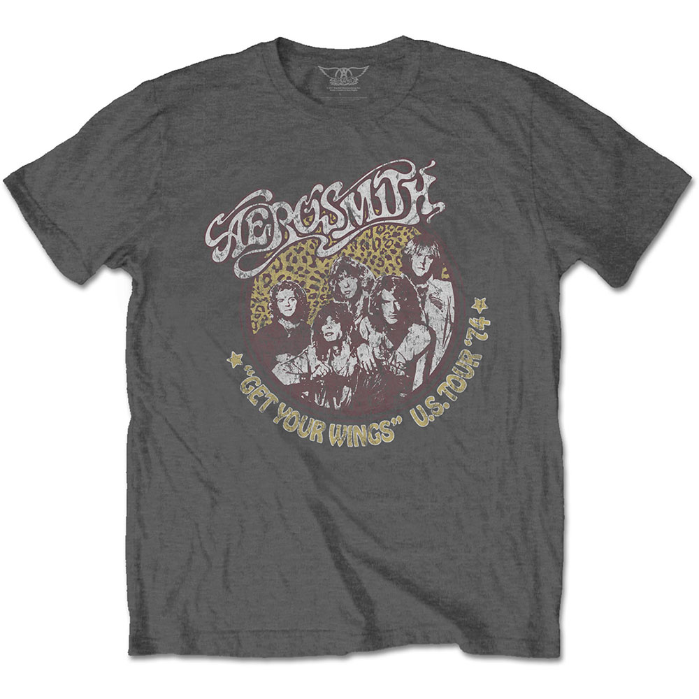 Tričko Aerosmith - Cheetah Print, Unisex,Šedá,XXL